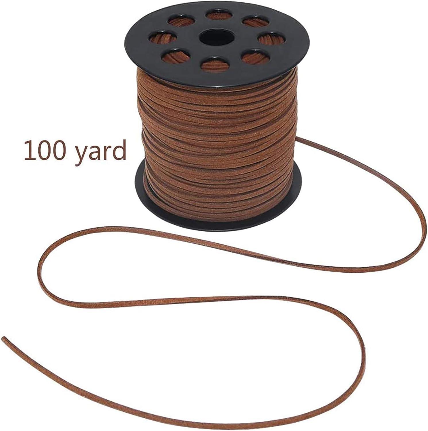 3mm x100 Yards Coffee Suede Cord Suede Lace Faux Leather Cord with Roll  Spool for Bracelet Necklace Beading DIY Handmade Crafts