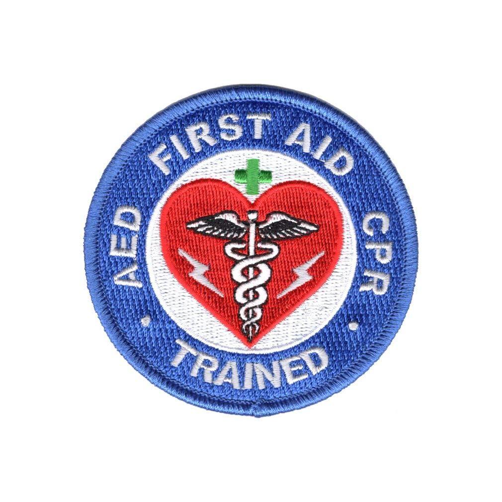First Aid CPR AED Trained 100% Embroidered Patch Health & Safety