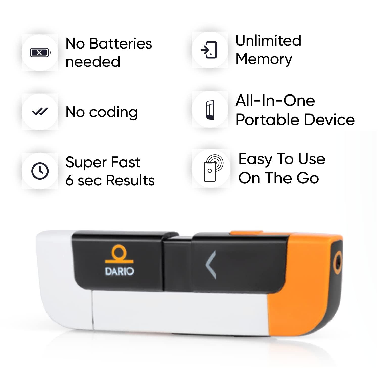 DARIO Blood Glucose Monitor Kit Test Blood Sugar Levels & Manage