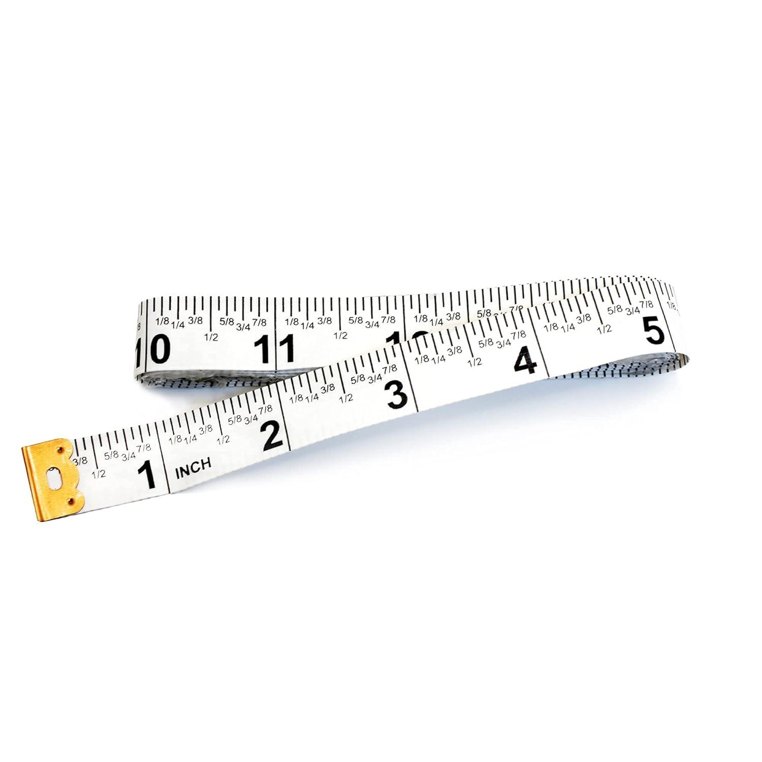 Perfect Measuring Tape- Fraction Tape Measure All-Purpose Tape  Measure-Double Sided Fractional Inches & Millimeter/Centimeter Tape Measure  (10 Pack- 60in - White) 10 Pack - 60in/1.5m White