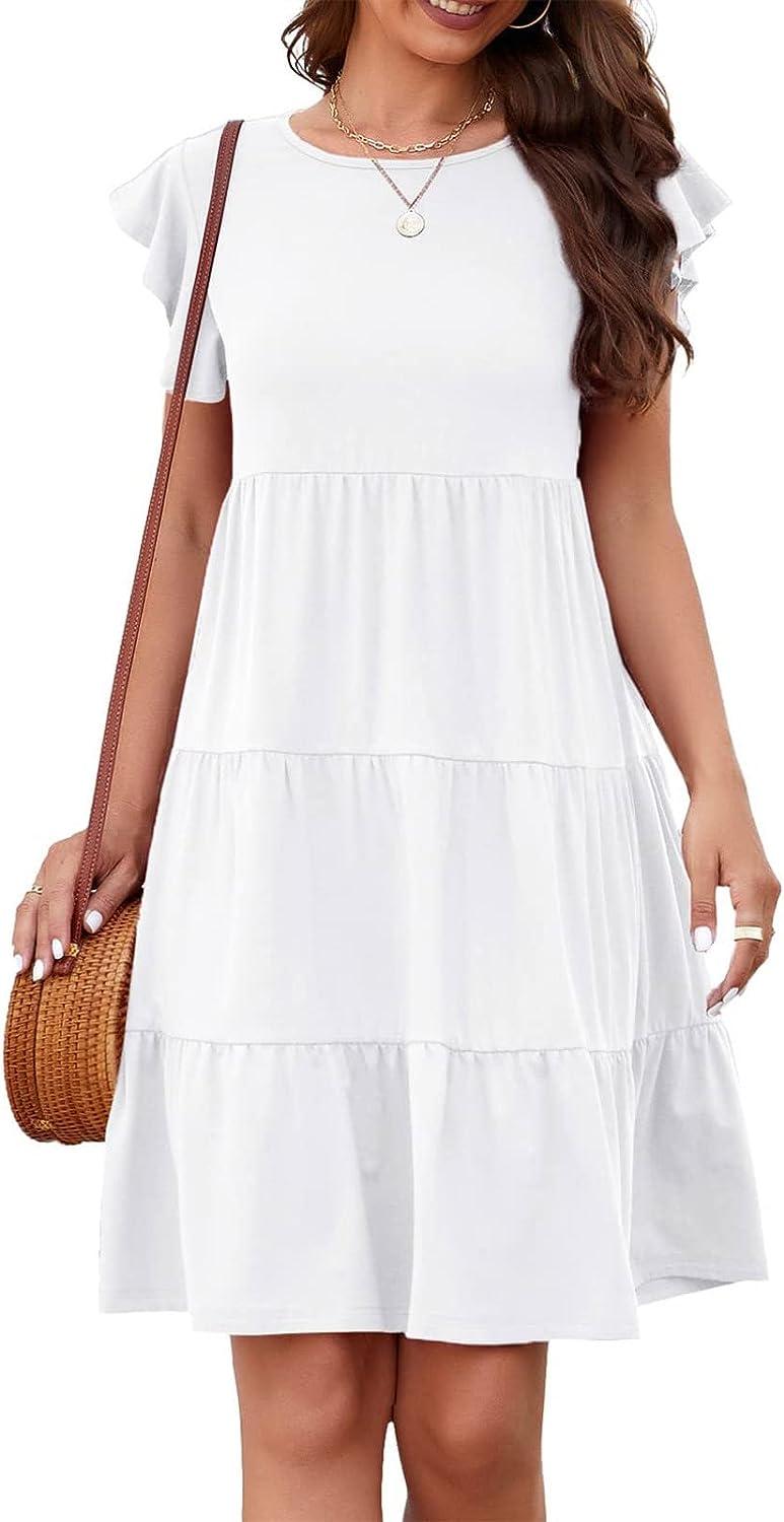 slim fit dress slacks White Halter Mini Dress - Lace Trim Dress main image 1