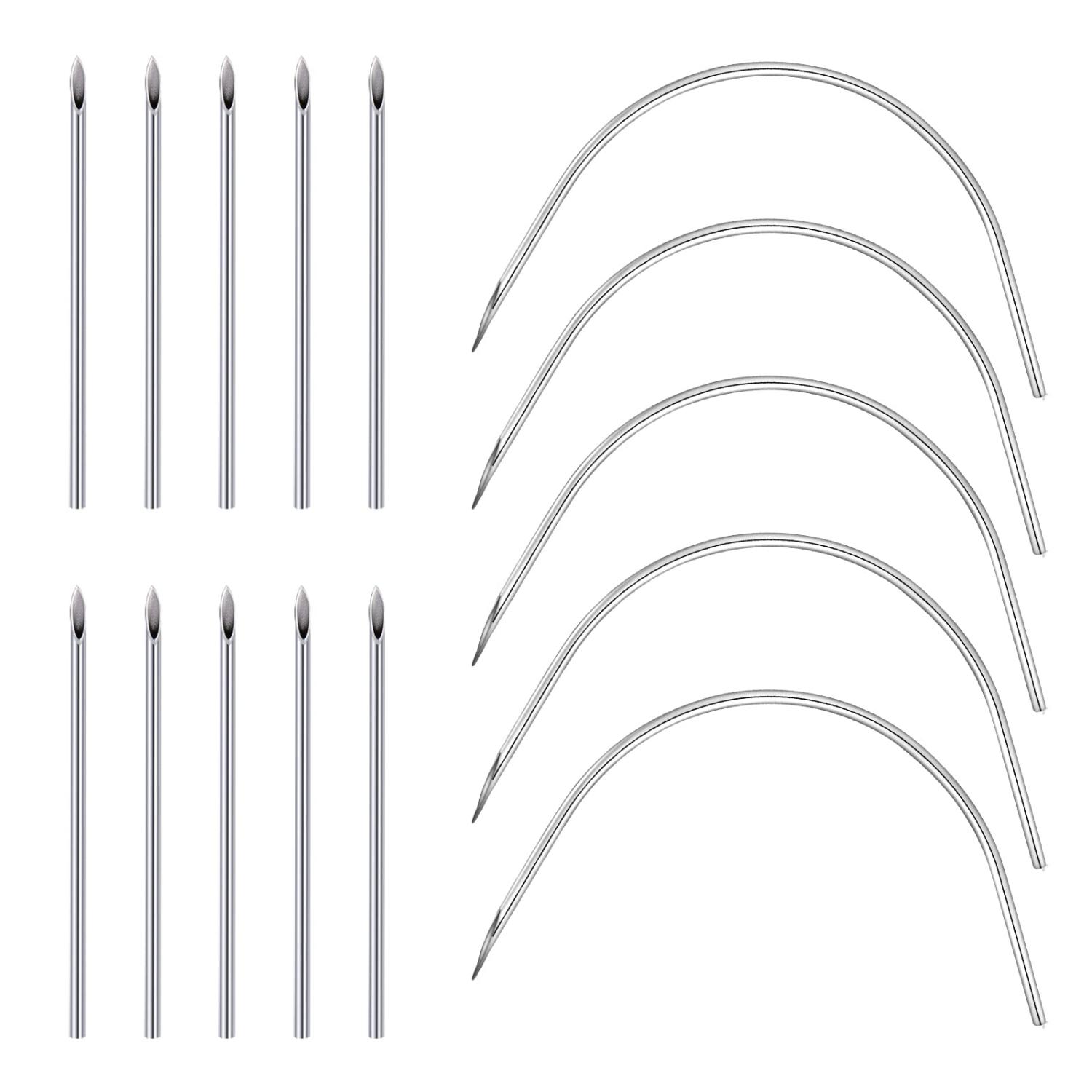 JIESIBAO 15PCS 16G Piercing Needles,Stainless Steel Disposable Hollow