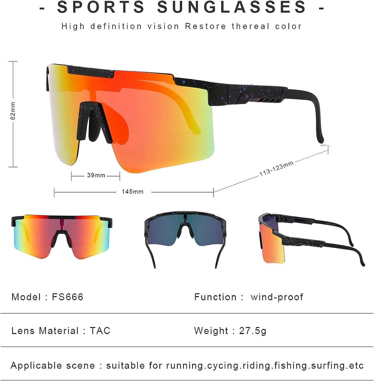 FAST STEP Sports Sunglasses, Men Women Polycarbonate Frame Cycling