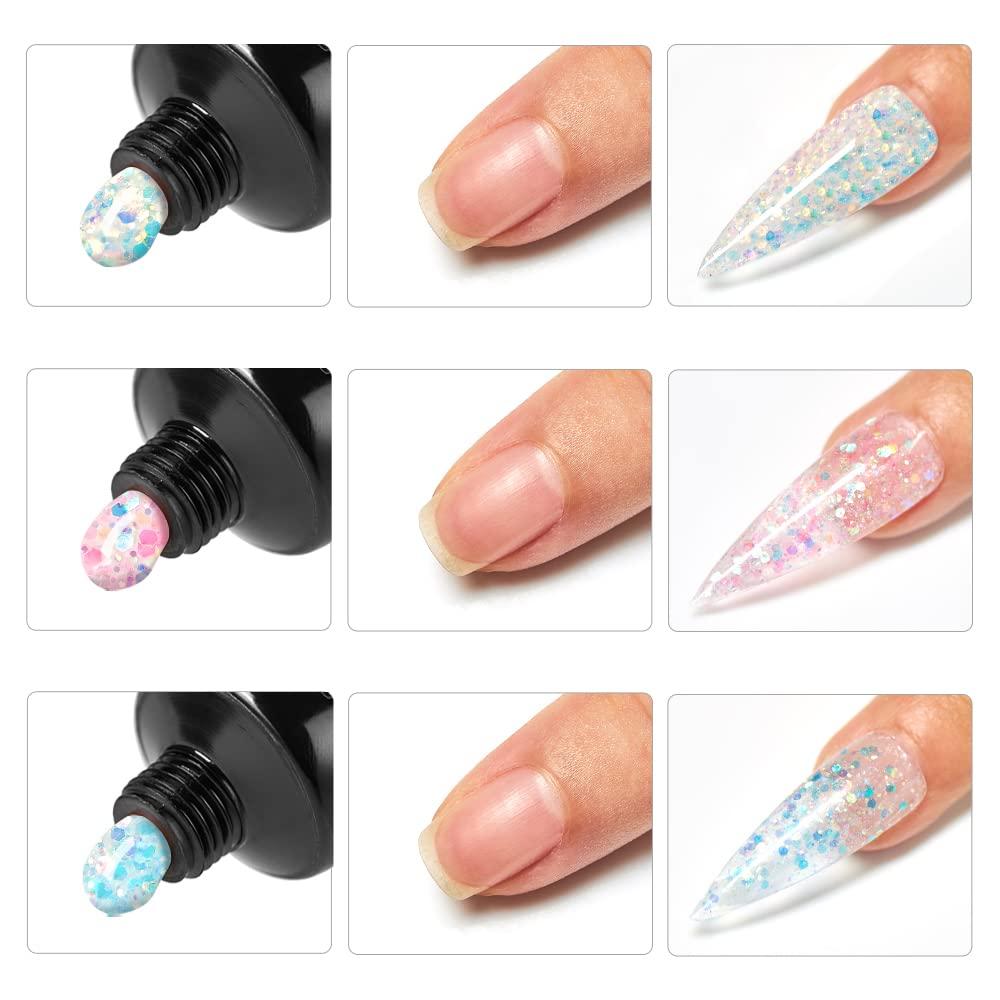 Buy SHILLS PROFESSIONAL Nail Art Fast Building Uv Led Glitter Poly Gel Gold  Glitter G Online at Low Prices in India - Amazon.in