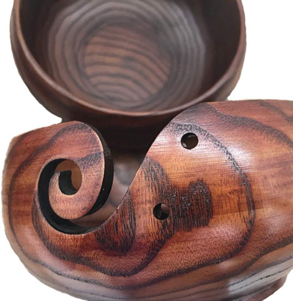 INTAJ Handmade Large Wooden Yarn Bowl for Knitting Crochet Perfect Yarn  Holder Rosewood Bowl for Mothers Day Christmas Gift (Turned Rosewood, 6x4)