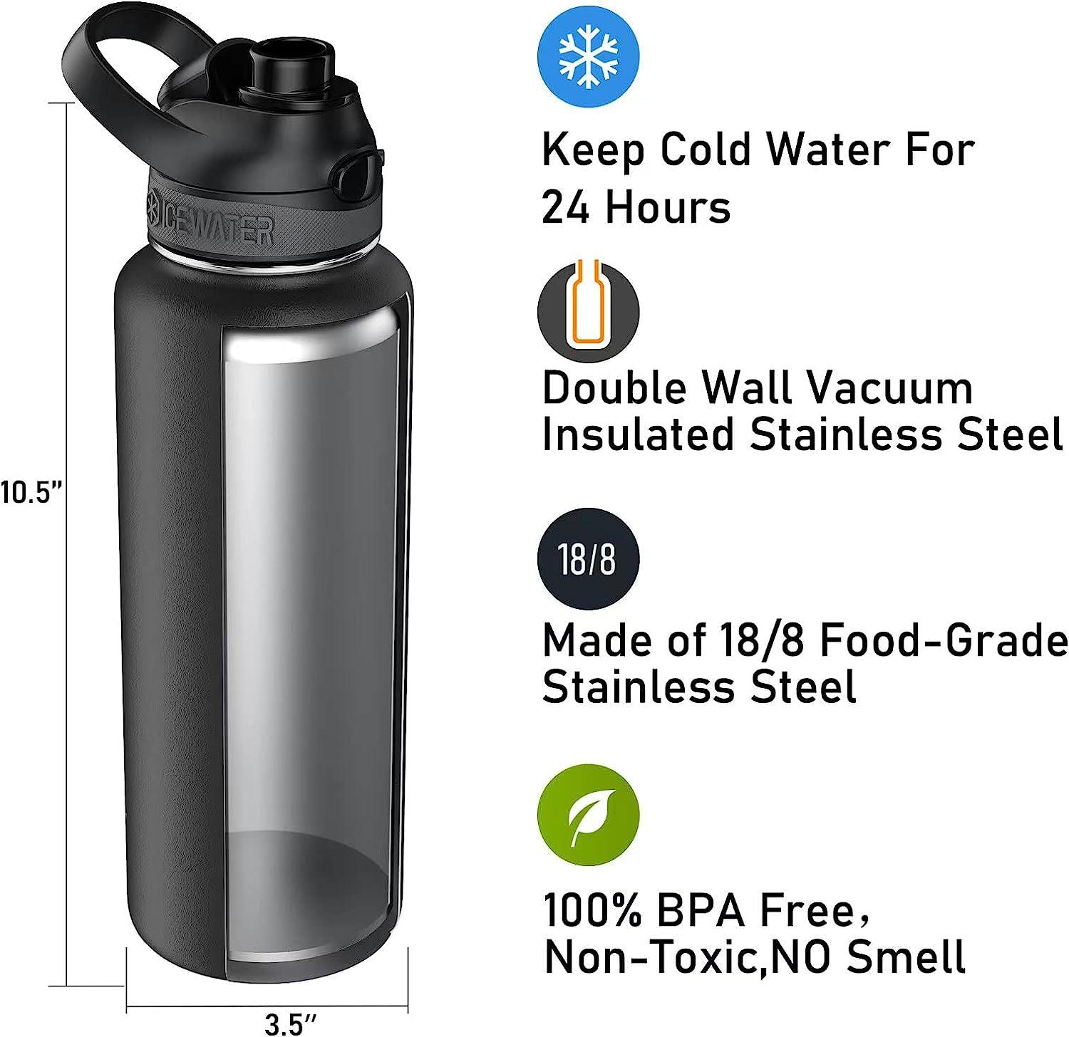 Aoibox 40 oz. Iced Breeze Stainless Steel Insulated Water Bottle (Set of 1)