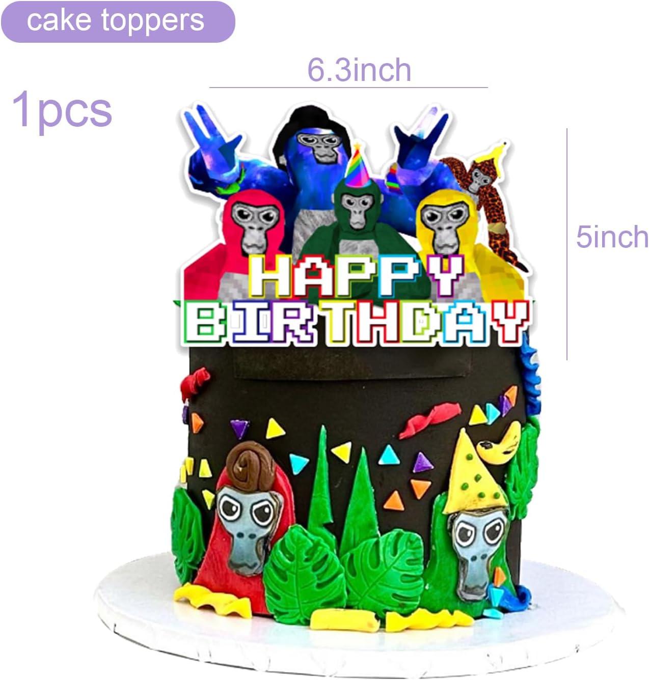 25Pack Gorilla Tag Cake Toppers Cupcake Toppers Gorilla Tag Birthday ...