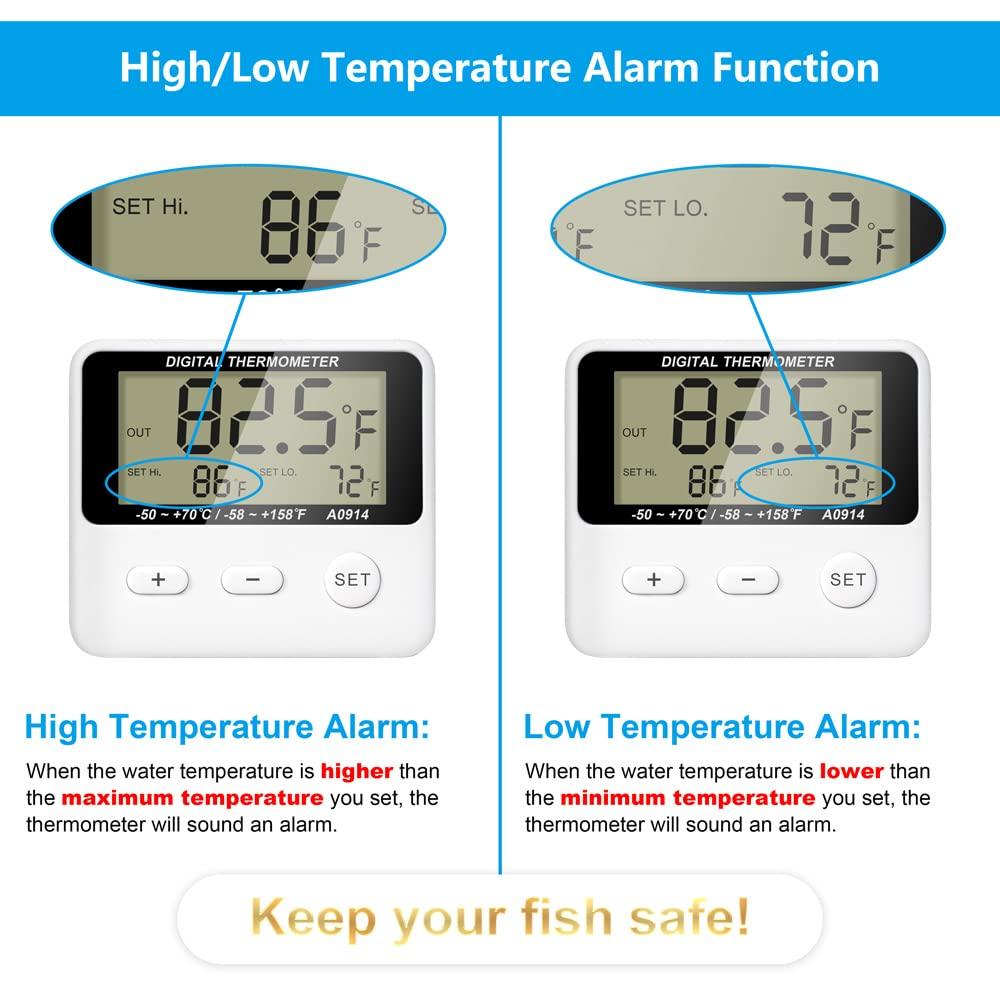 DaToo Aquarium Thermometer Digital Fish Tank Thermometer Accurate