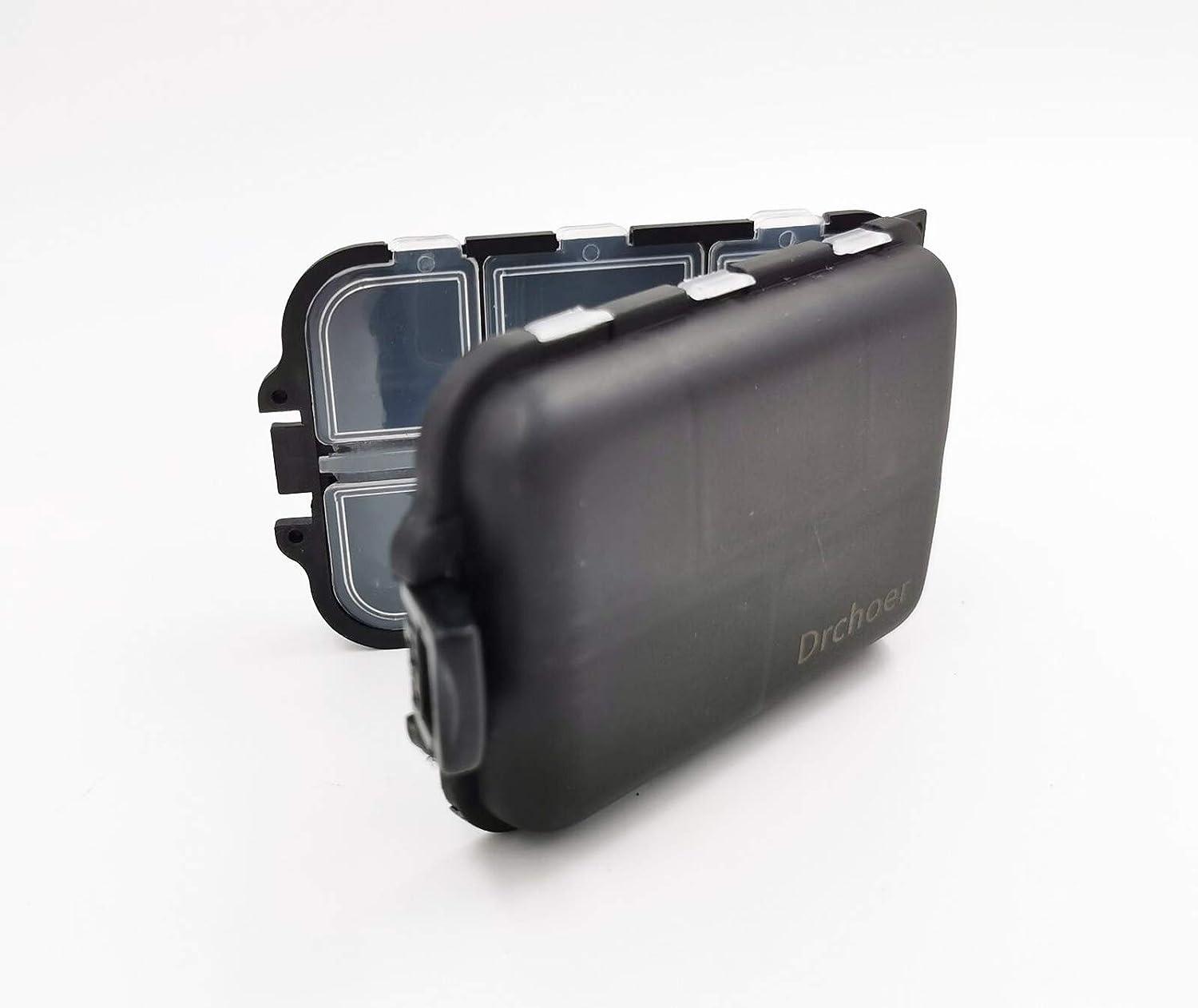 2x Small Hard Fishing Tackle Box - 10 Compartment Portable Case for Hooks,  Lures, Baits - Black | Buy Now with Express International Delivery |  GoSupps.com