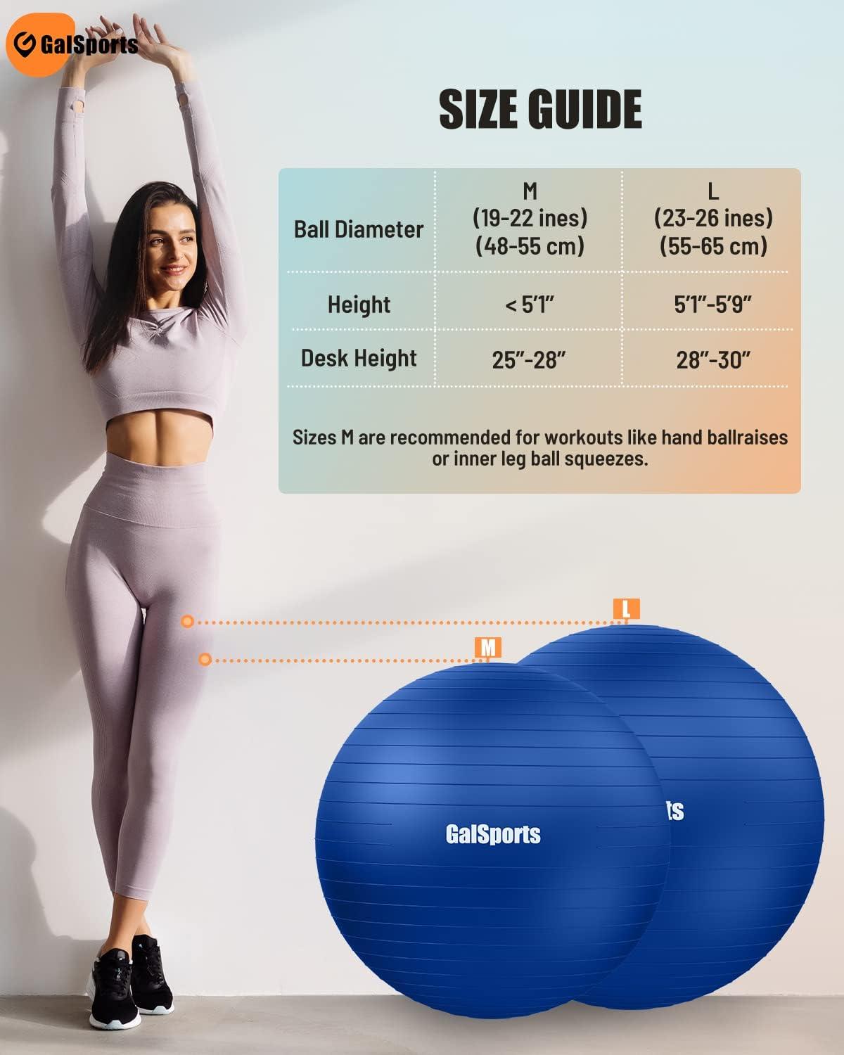 GalSports Yoga Ball Exercise Ball for Working Out Anti Burst and