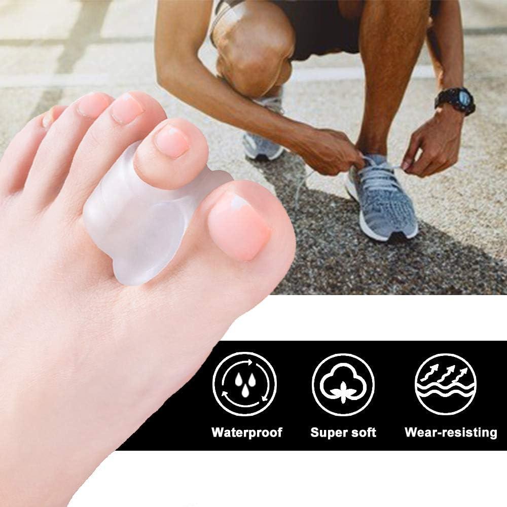 Welnove Confezione da 12 correttori per bunion - Separatori per dita dei piedi in gel con 2 occhielli - Distanziatore per alluce adatto per bunion e alluce sovrapposto (dimensioni multiple
