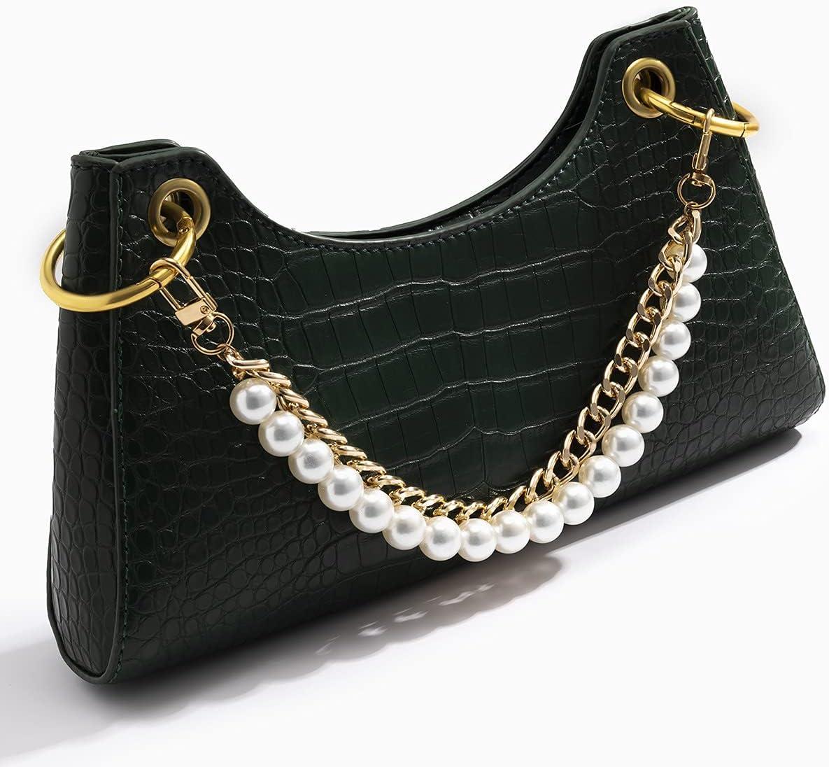2 Pieces DIY Round Large Imitation Pearl Bead Replacement Chain Strap, Bag  Accessories Decorations, Short Purse Chain,Long Handbag Shoulder Straps