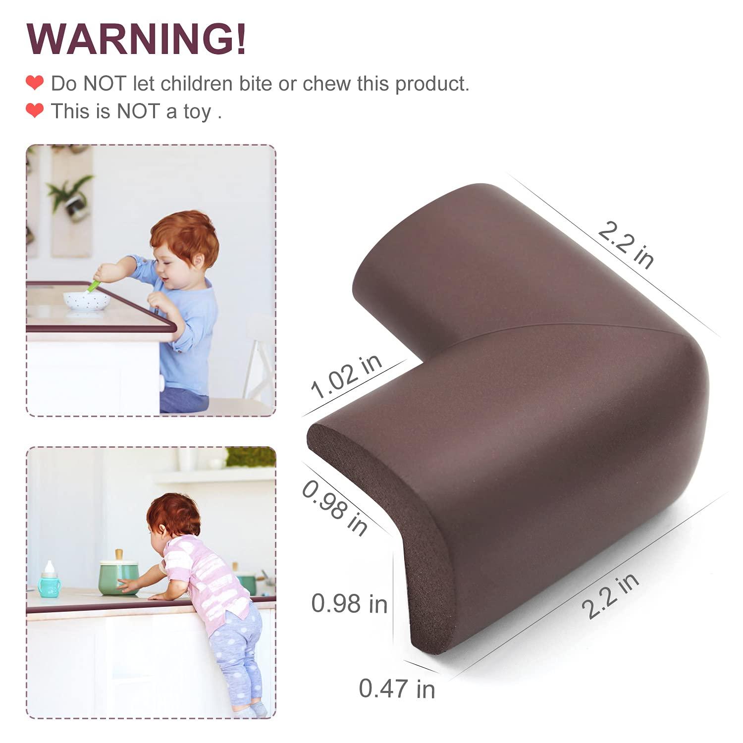Baby Proofing Edge Corner Protector, Soft Rubber Foam Table Bumper Guard,  3M Pre-Taped Corners, 16.5 ft (15 ft Edge + 8 Corners), Black, Heavy-Duty 
