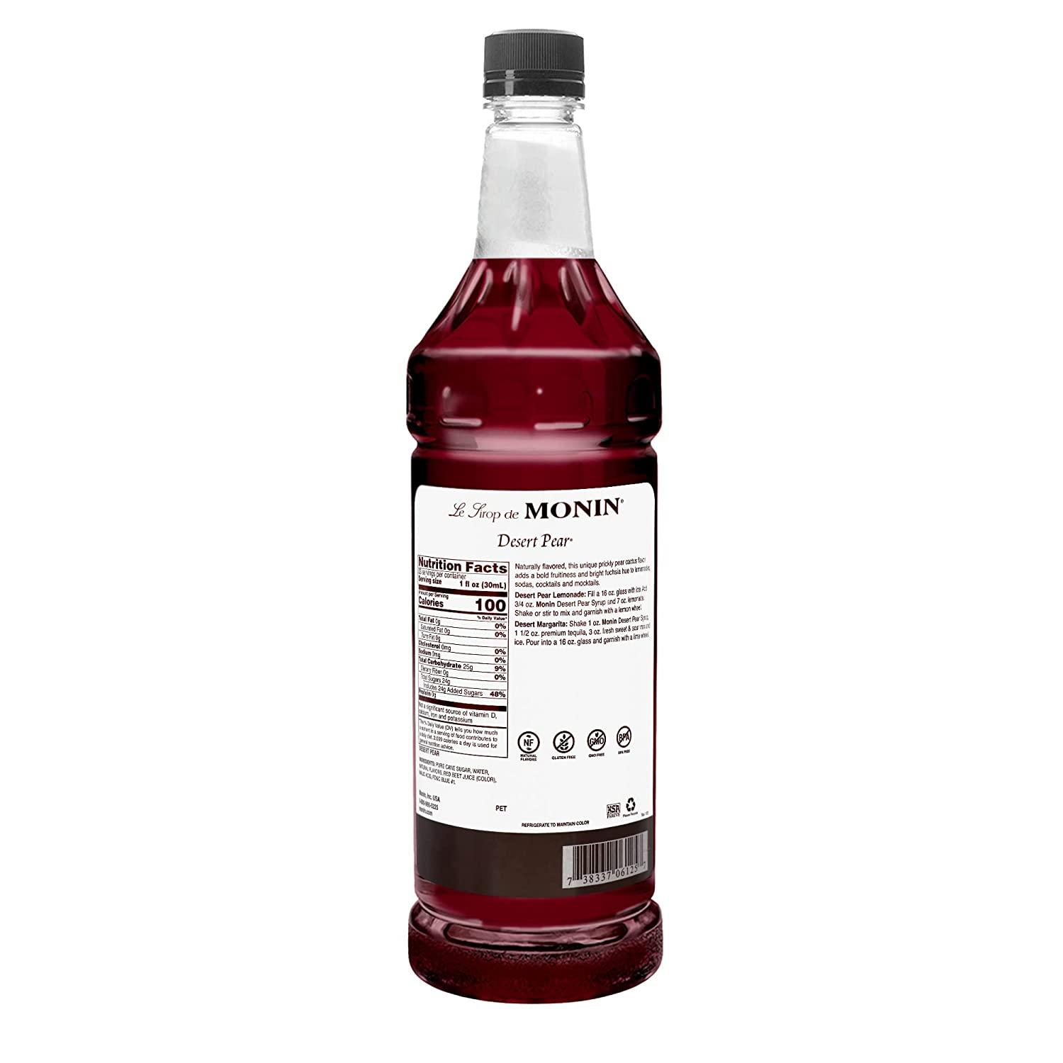 Monin Desert Pear Syrup, Bold Flavor of Prickly Pear Cactus, Natural