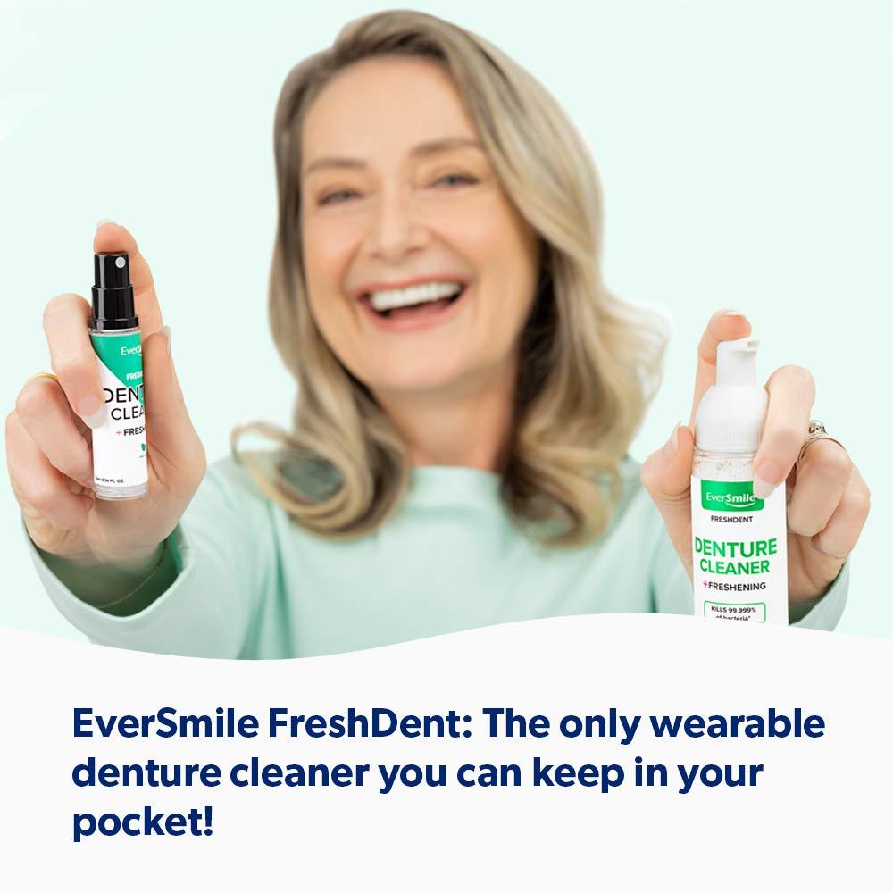 FreshDent Partial & Denture Cleaner, Teeth Whitening Spray, FastActing