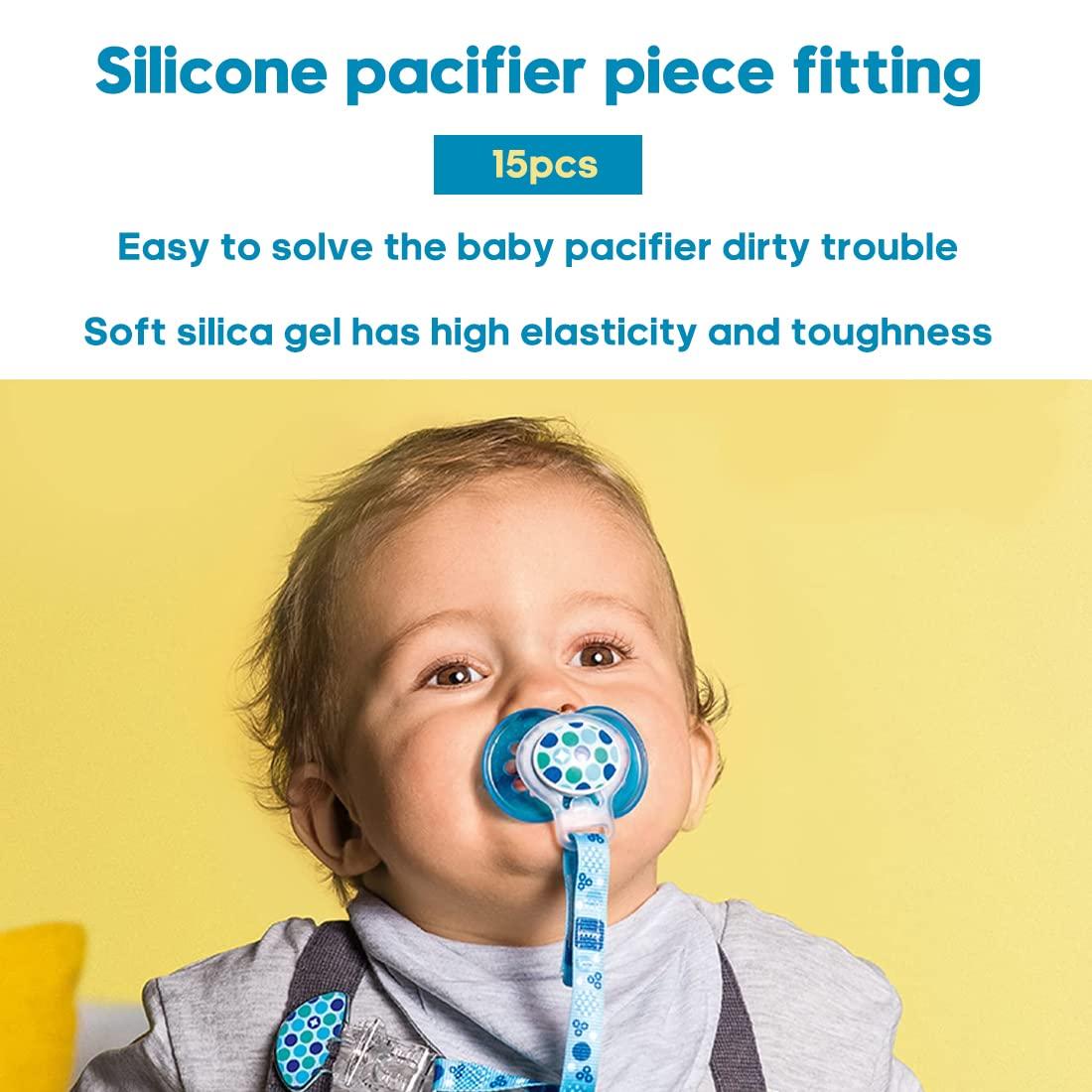 15 Silicone Ring Adapters for Pacifier Chains - Clear Baby Buckle ...