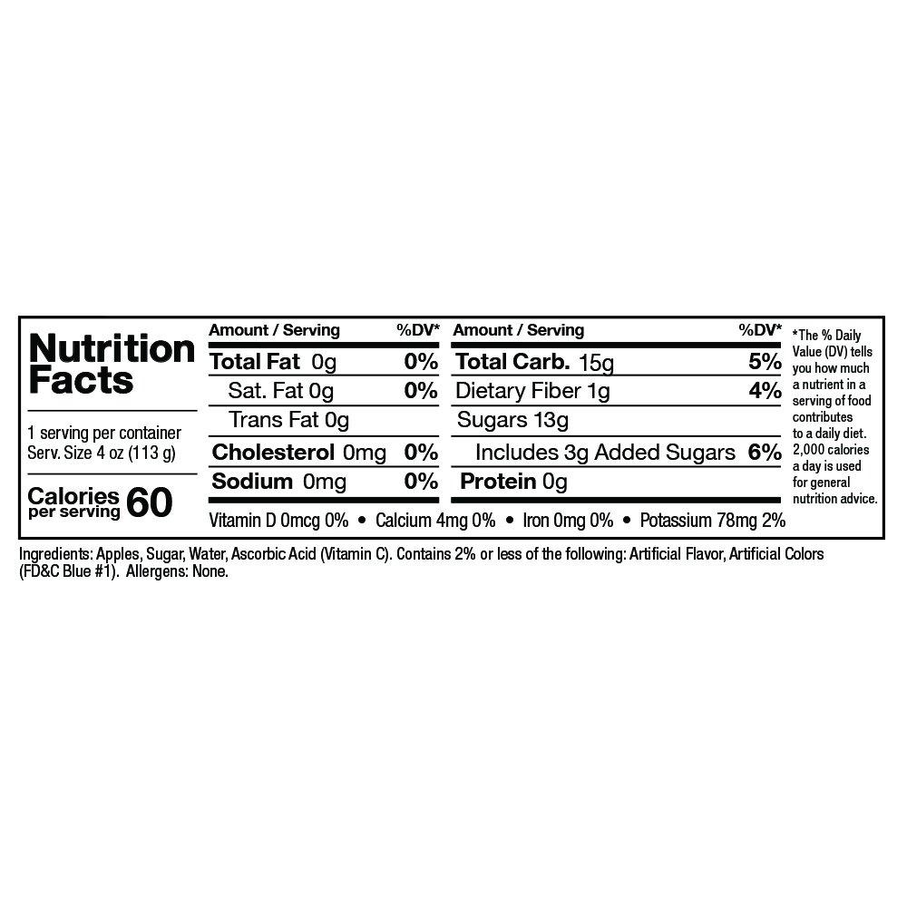 Zee Zees Rock'n Blue Raspberry Applesauce Cups, 4 oz Cups, 24 pack