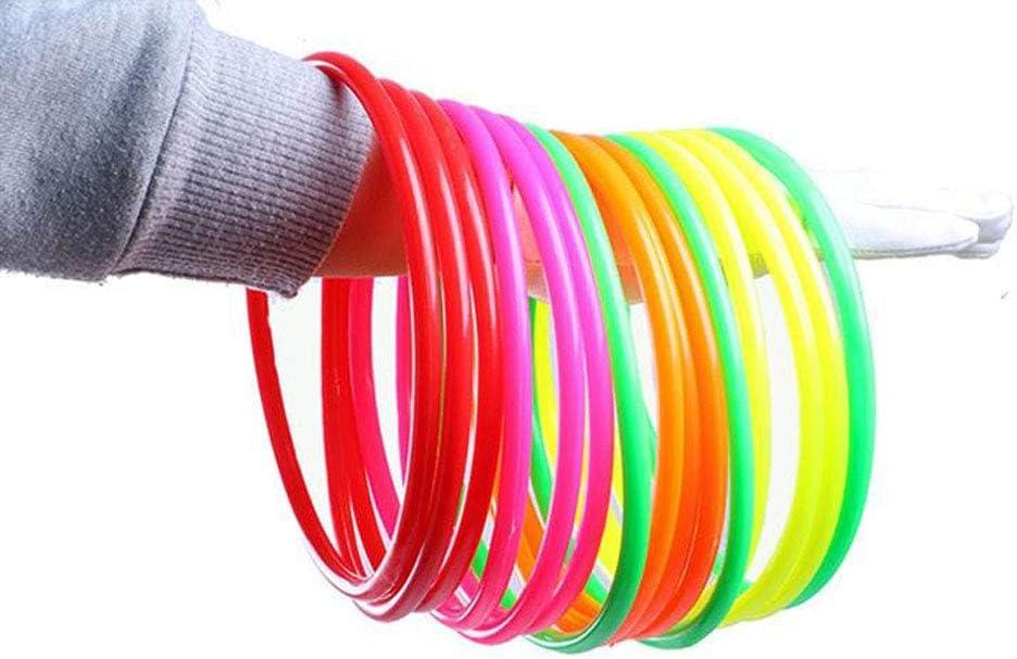 OBTANIM 12 Pcs Plastic Ring Toss Game for Kids and Outdoor Toss Rings for Speed and Agility Practice Games, Random Colors