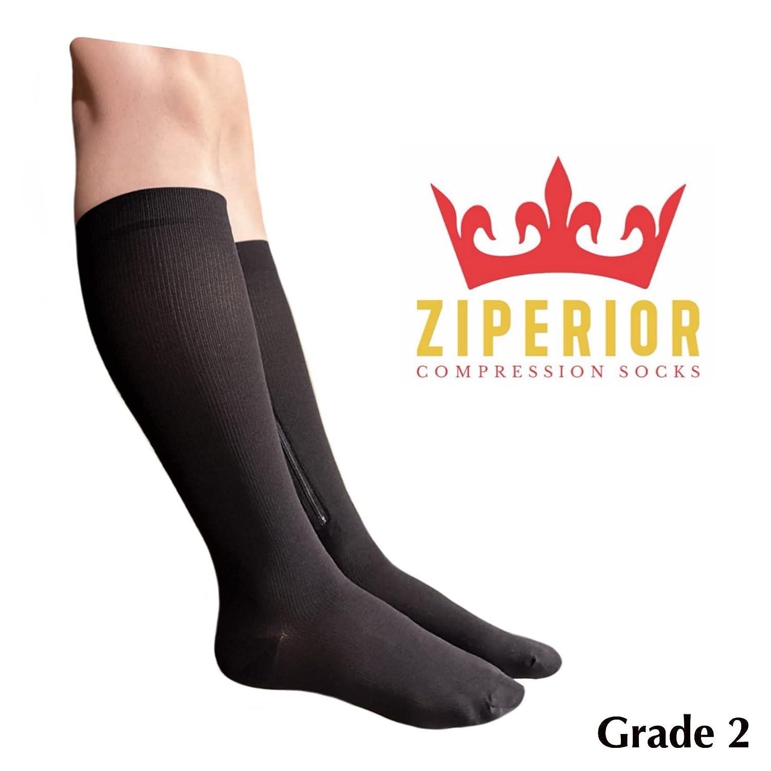 Ziperior Inside Leg Zipper 20-30 mmHg Compression Grade Calf