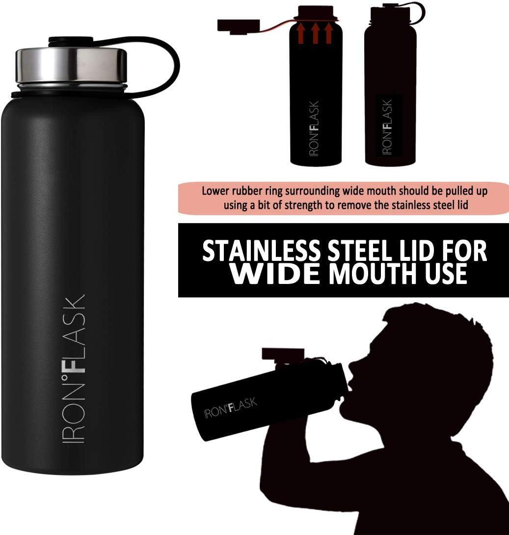 Iron Flask Sports Water Bottle - 18 Oz, 3 Lids (Straw Lid), Leak Proof,  Vacuum Insulated Stainless Steel, Double Walled, Thermo