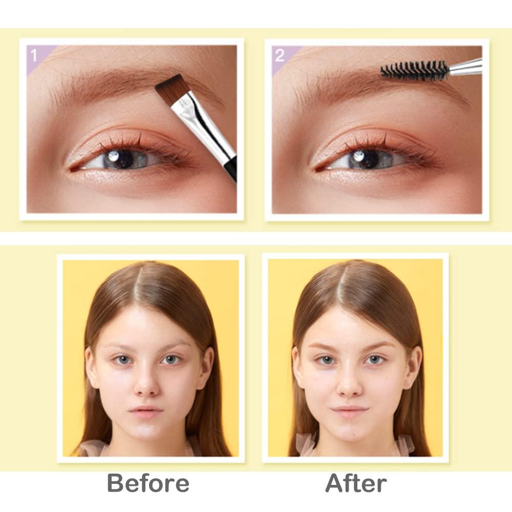 BLEGGEIT Pro Eyebrow Brush and Comb, Metal Eyelash Brush and Eyelash