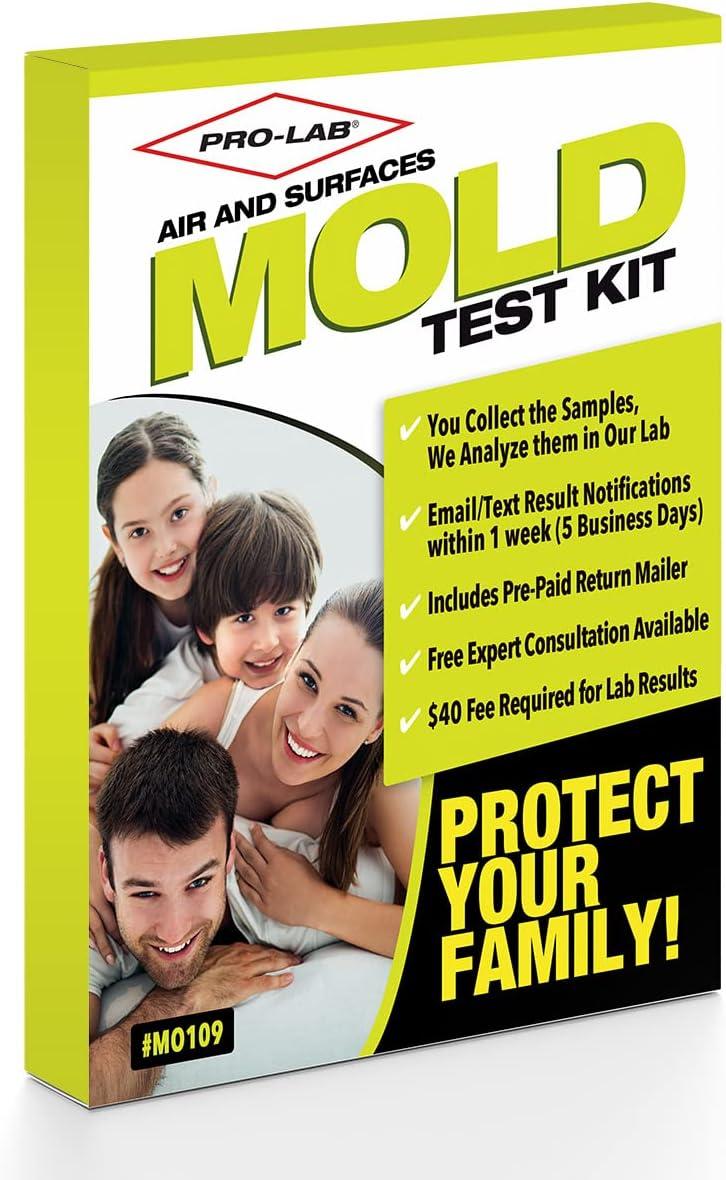 ProLab Mold Test Kit For Home For Air And Surface Testing - Mold Test Kit  Includes Expert Consultation Pre-Paid Return Mailer Emailed Mold Report $40  Fee Required For AIHA Lab Analysis. (MO109)