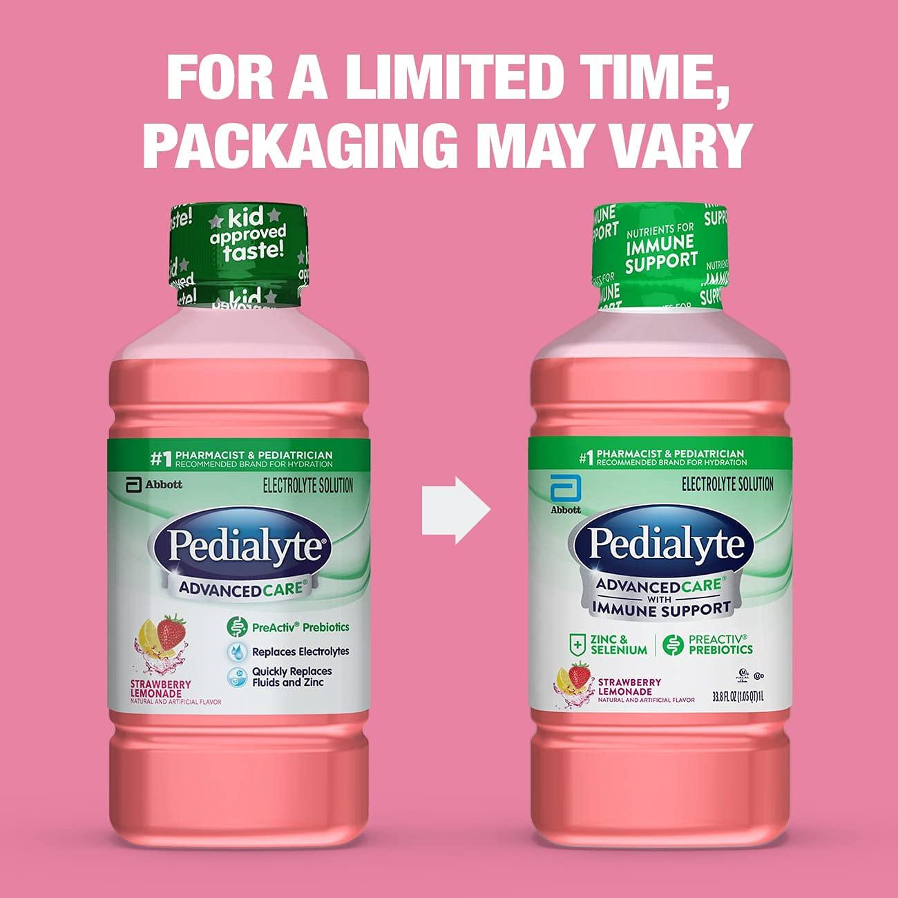 Abbott Pedialyte Advance Care Electrolyte Solution Strawberry Lemonade