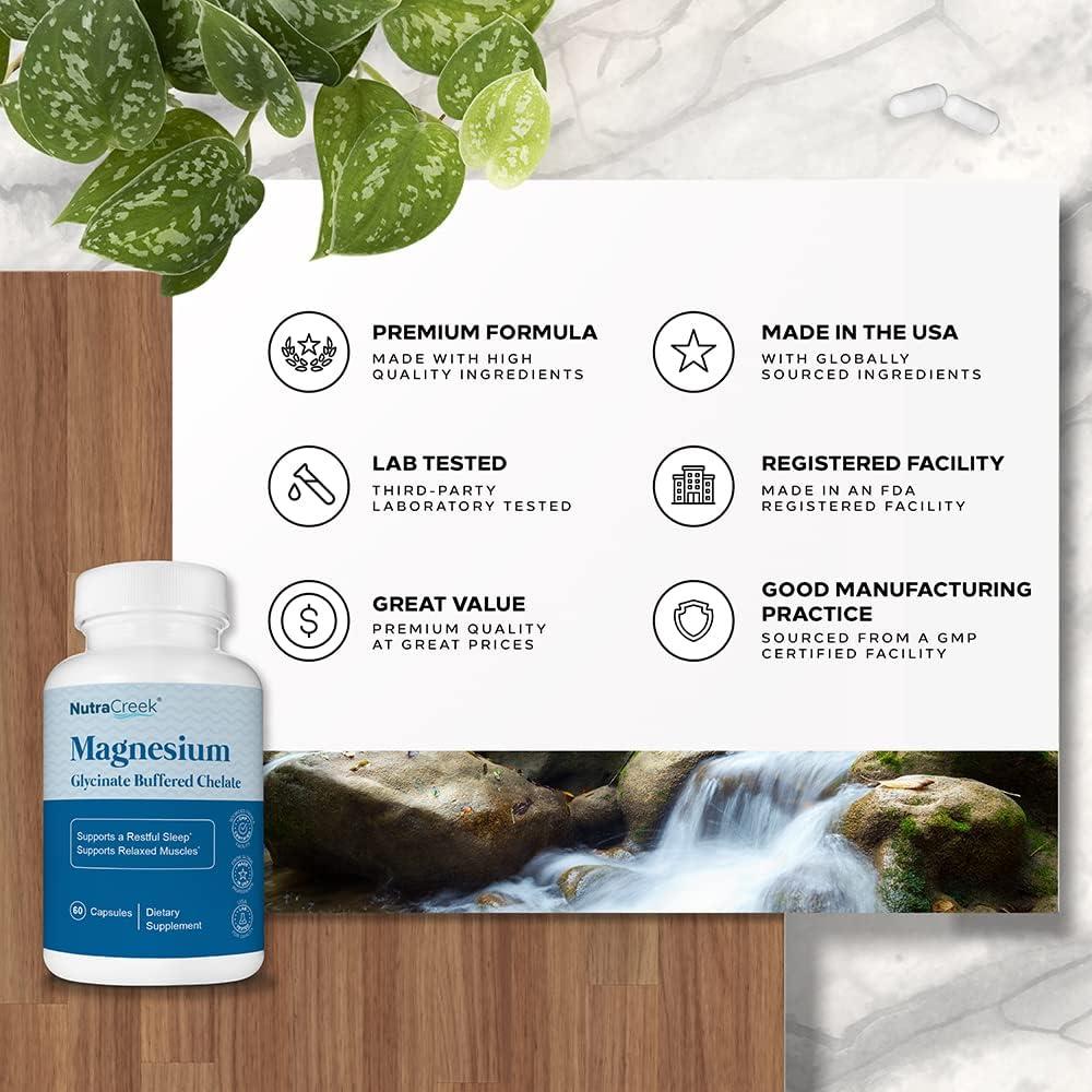 NutraCreek Magnesium Glycinate 400mg Buffered Chelate Gentle