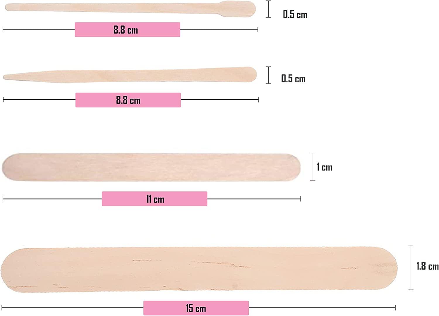 4 Style Assorted Wooden Wax Sticks For Body Legs Face and Small Medium  Large Sizes Eyebrow Waxing Applicator Spatulas for Hair Removal or Wood  Craft on OnBuy