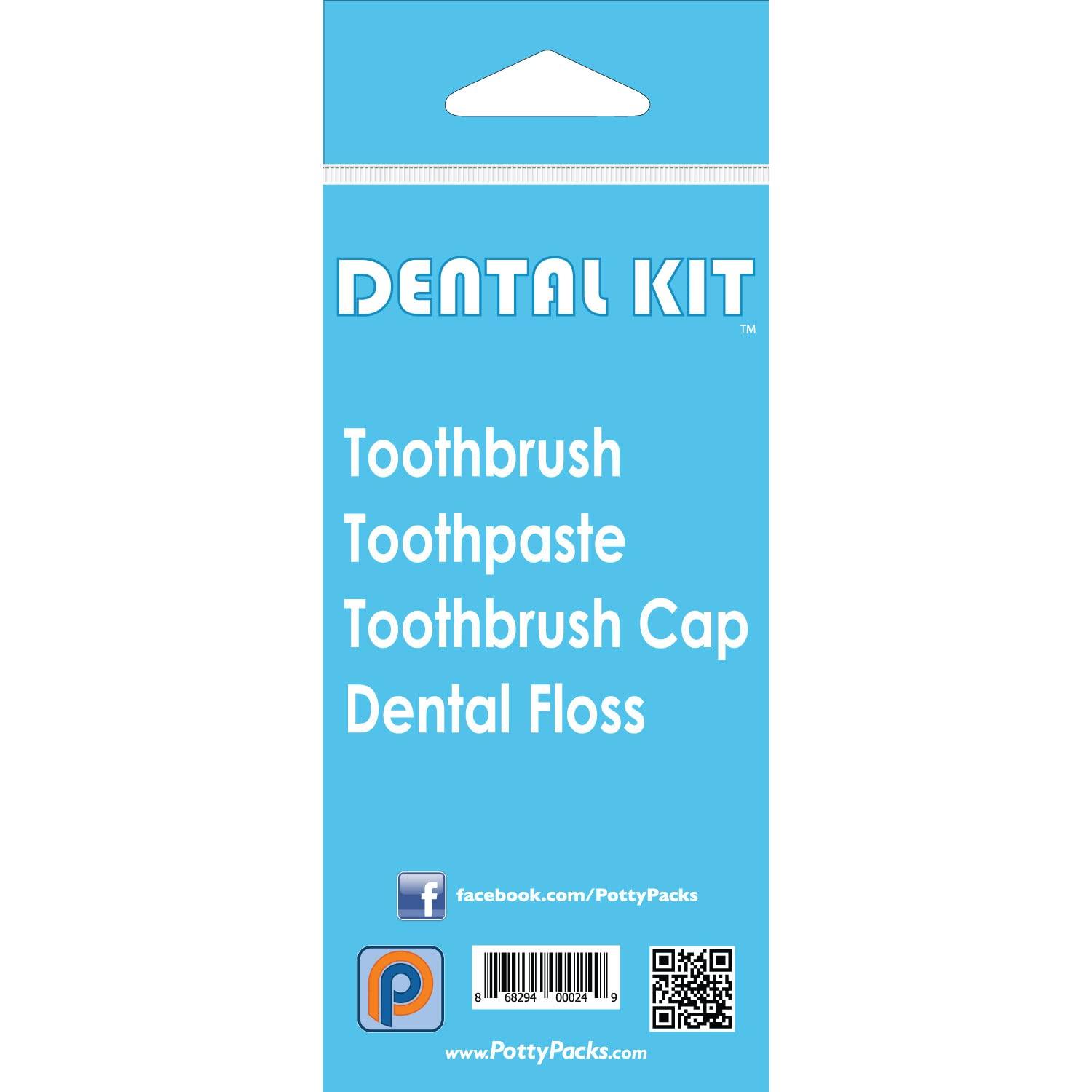 POTTY PACK Dental Kit Single Use Portable Kit with Travel Tooth Brush