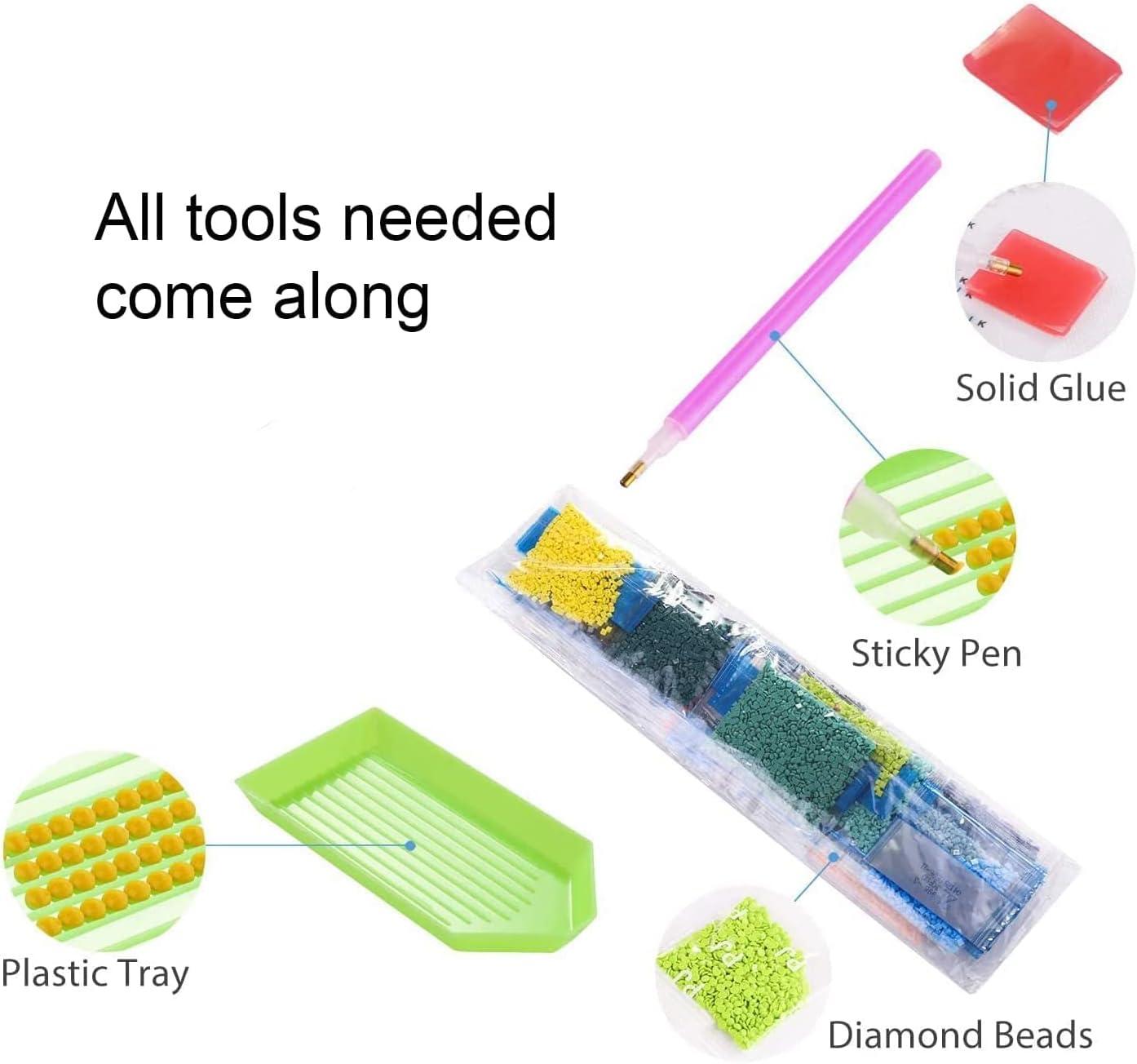 MALERON 5D Diamond Painting Kit 12x16 Inch DIY Rhinestone