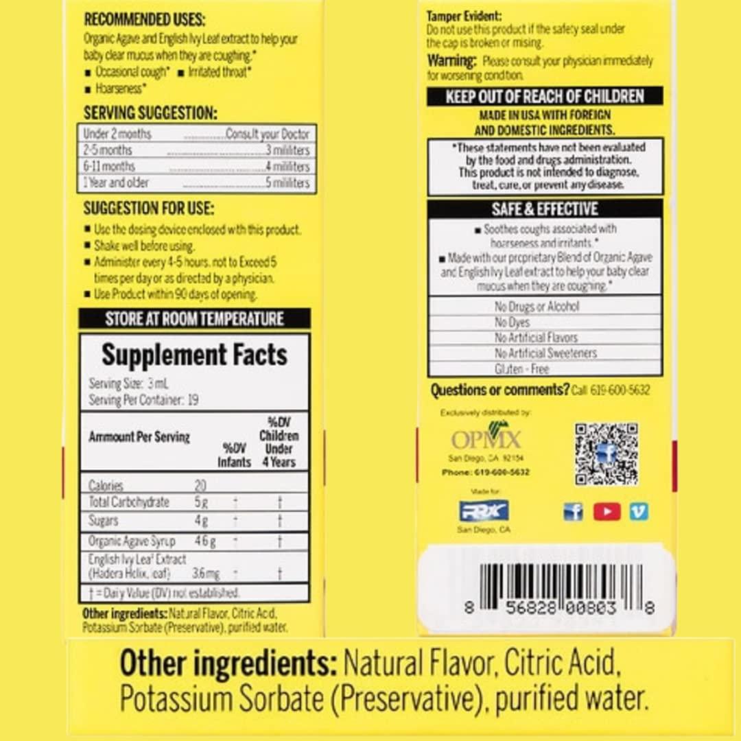 Resfriolito Baby Cough Syrup + Mucus 2 fl oz Grape Flavor For Infants 2 Months+ Jarabe para