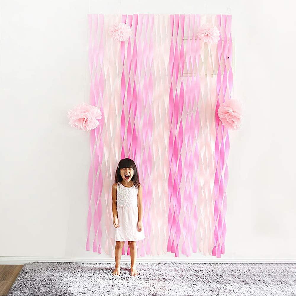 Streamers Paper 216ft Long 1.77in Wide Lovely Pink kits Crepe Paper
