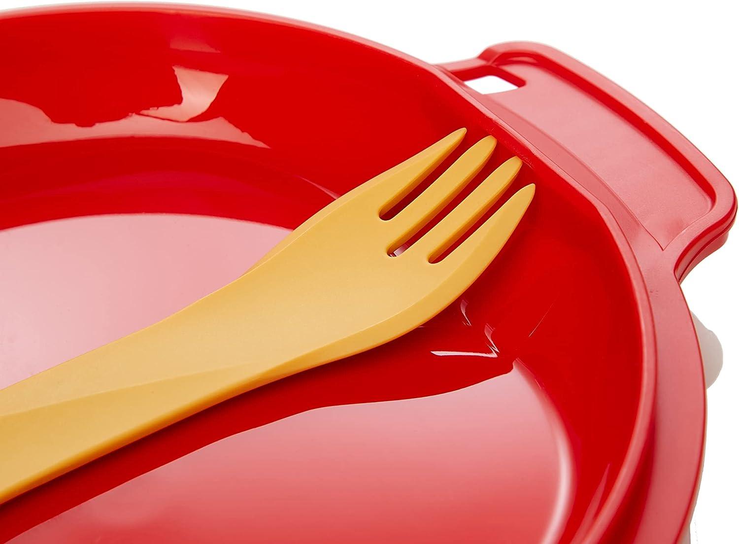 Humangear GoKit Deluxe – Set Da Trekking Da 7 Pezzi: Piatto, Ciotola, Spork, Tazza Isolata – Antracite/Rosso