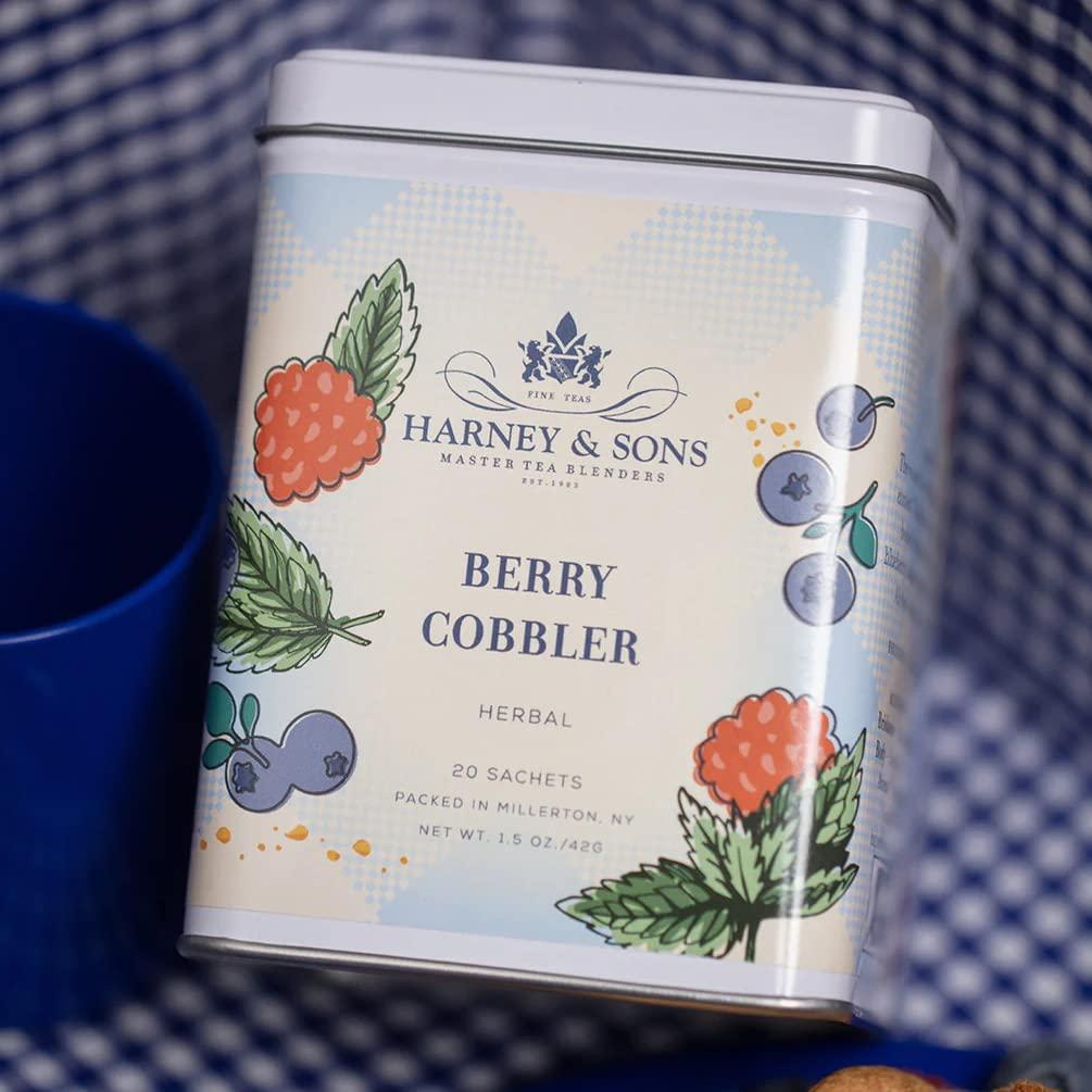 Harney & Sons Berry Cobbler Tea 20 Sachets Tin Rooibos with Fruit