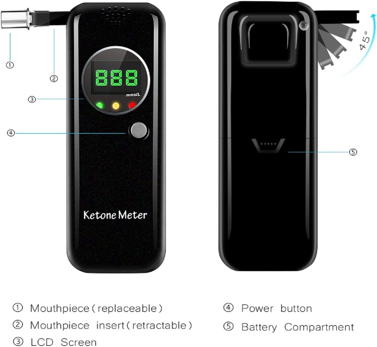 Ketosis Breath Tester, Ketone Meter Breathalyzer for Keto  Health with 10pc Mouthpieces : Health & Household