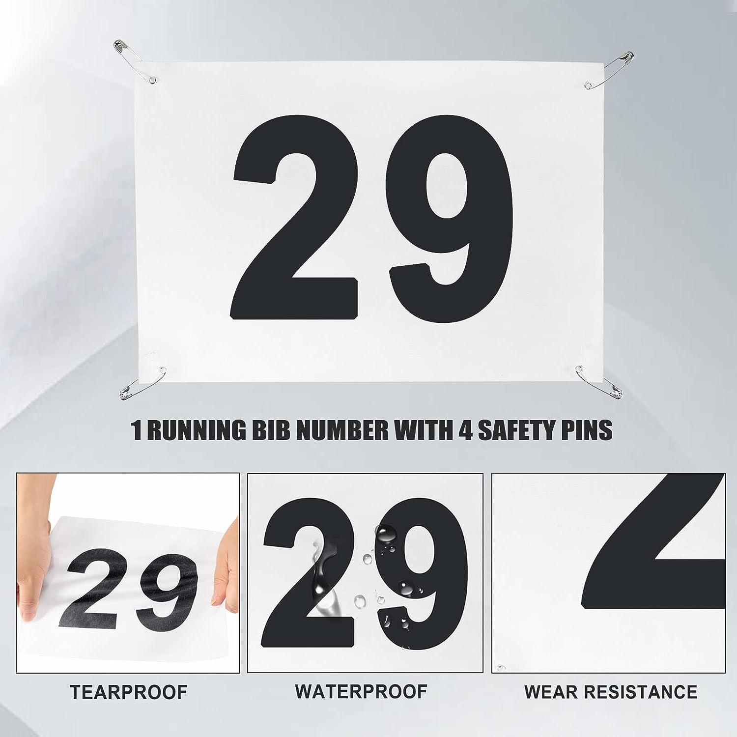 Buy Running Bib Numbers with Safety Pins for Marathon Sports Competition  Events Tearproof Waterproof 6 x 7.5 Inch(1-50 Number,50 Pieces) Online at  desertcartIreland