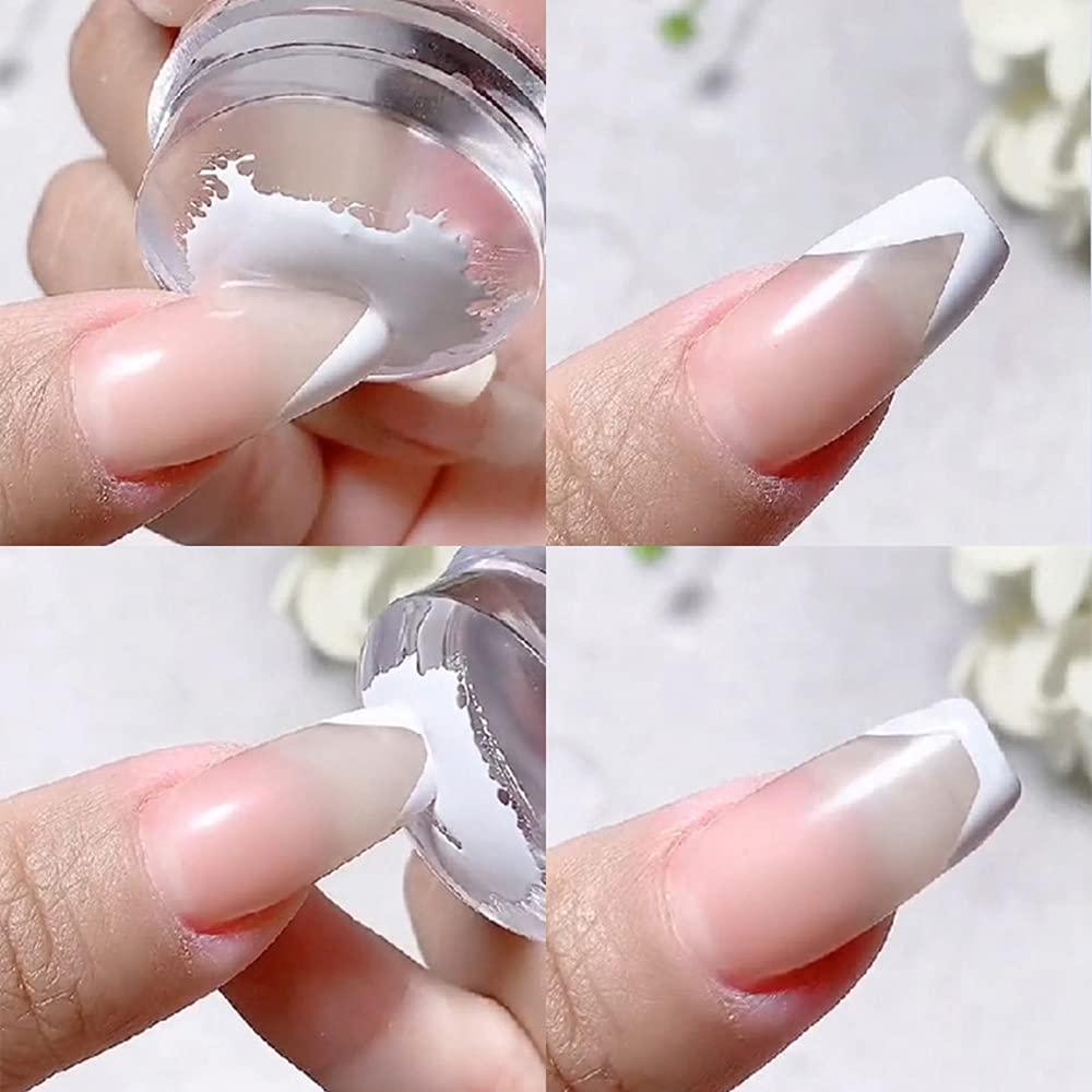 THR3E STROKES Nail Stamping Transparent Silicone Head Clear Jelly Nail Art  Stamping Stamper with A Lid Big Cap Scraper Image Plate Manicure Tools DIY  Polish Kit with Matte Handle : Amazon.in: Beauty