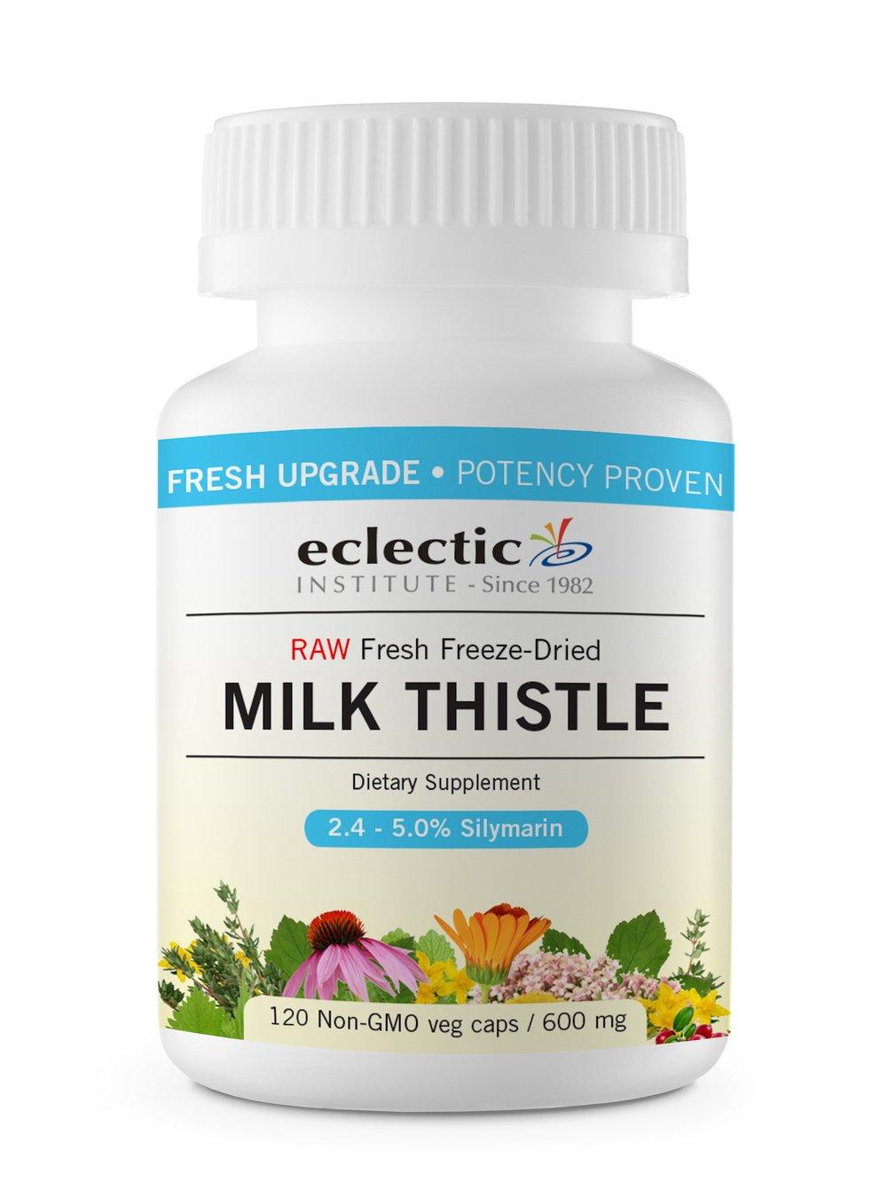 Eclectic Milk Thistle 600mg Fduv Blue 120 Count Premium Liver Support Supplement