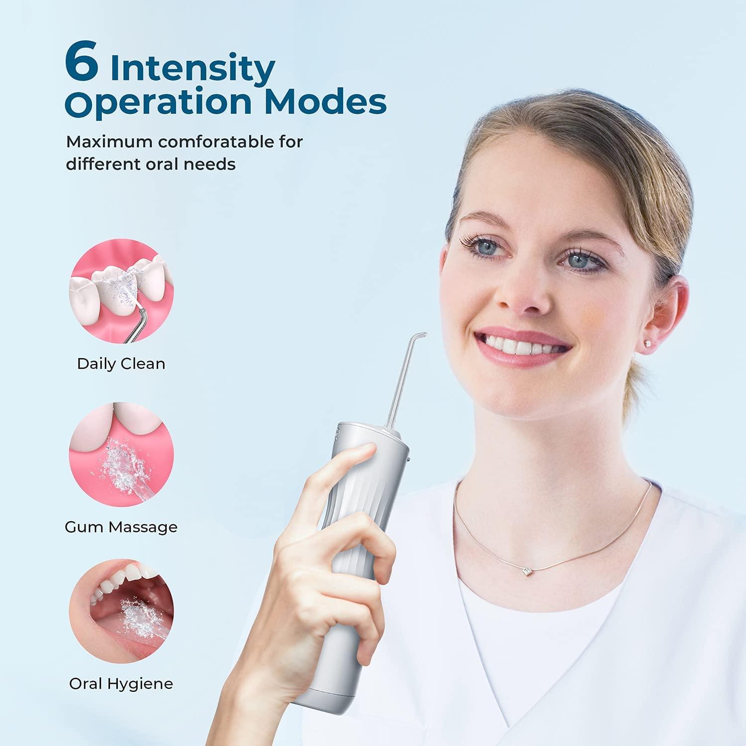 Maxever Cordless Water Flosser, 4 Nozzles Portable Water Picks Teeth