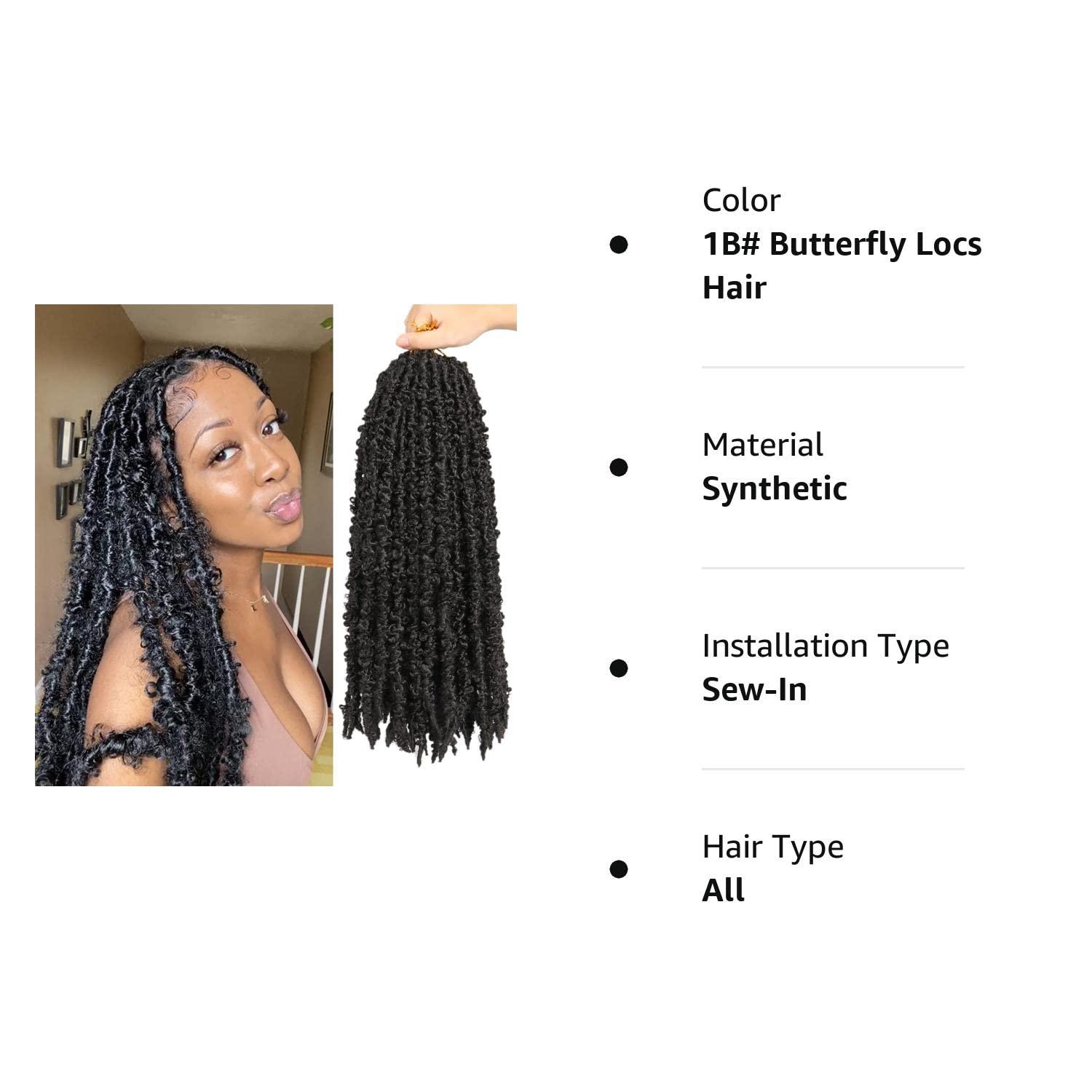 ZRQ Butterfly Locs Crochet Hair 18 Inch 6 Packs Pre Looped Distressed