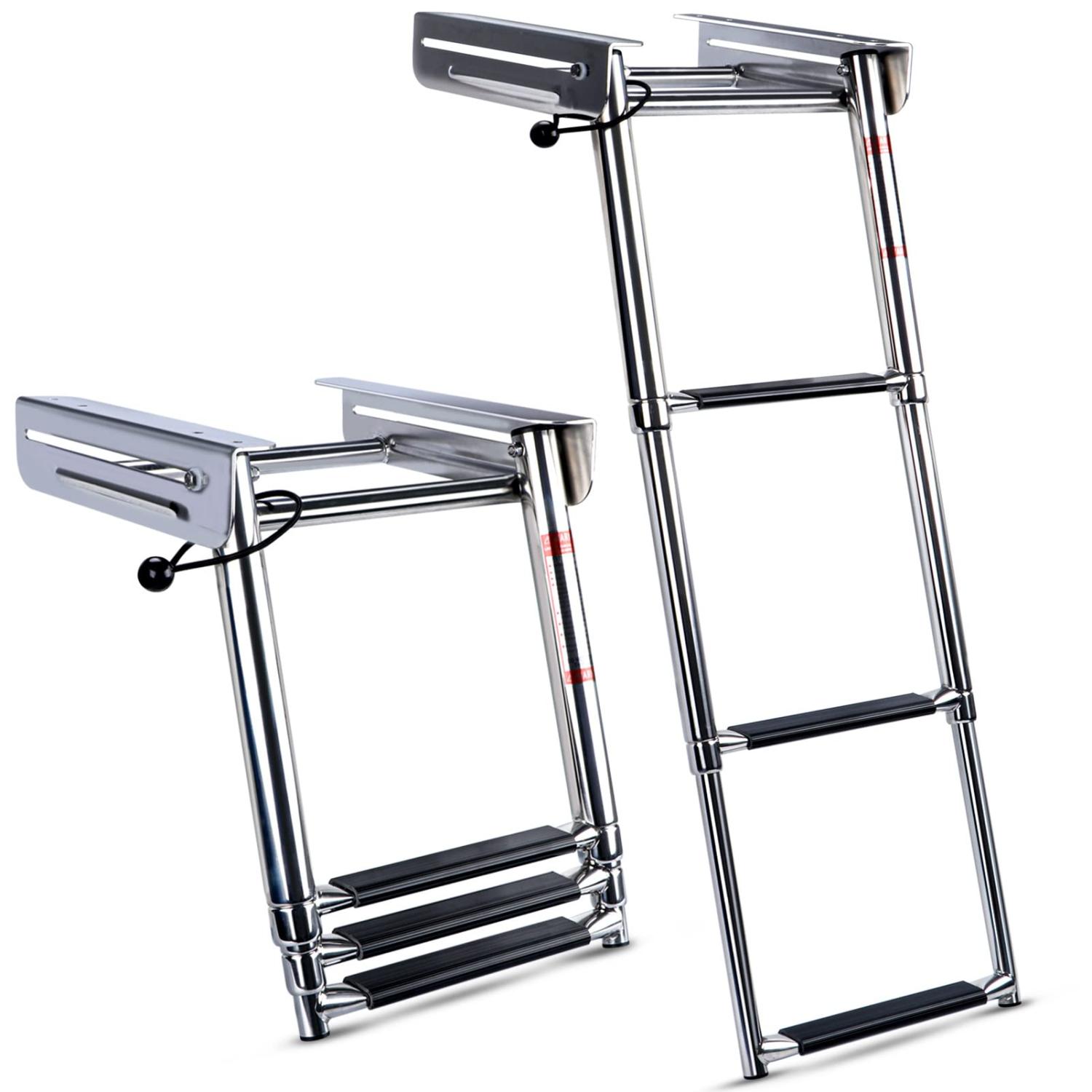 Marinebaby Stainless Steel Boat Boarding Ladder 3Step Telescoping