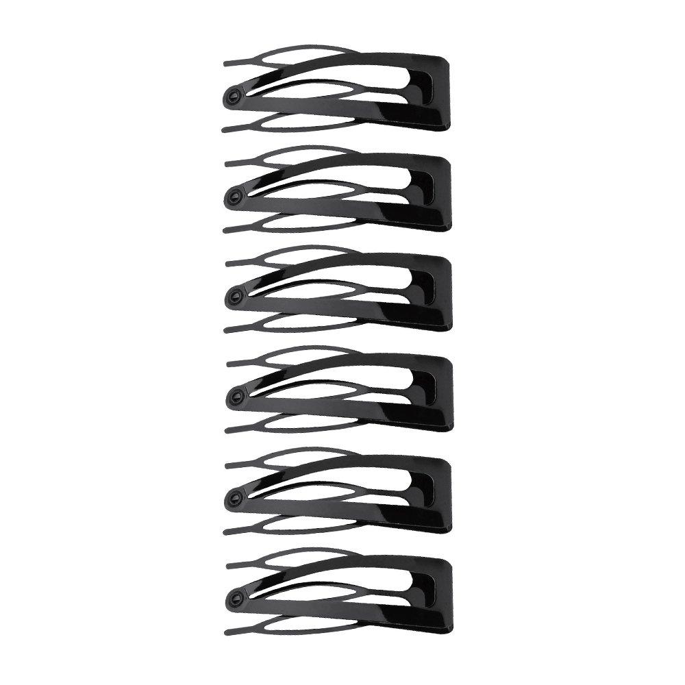 Revlon Rubberized Double Grip Black Hair Clips, 6 count Rubberized