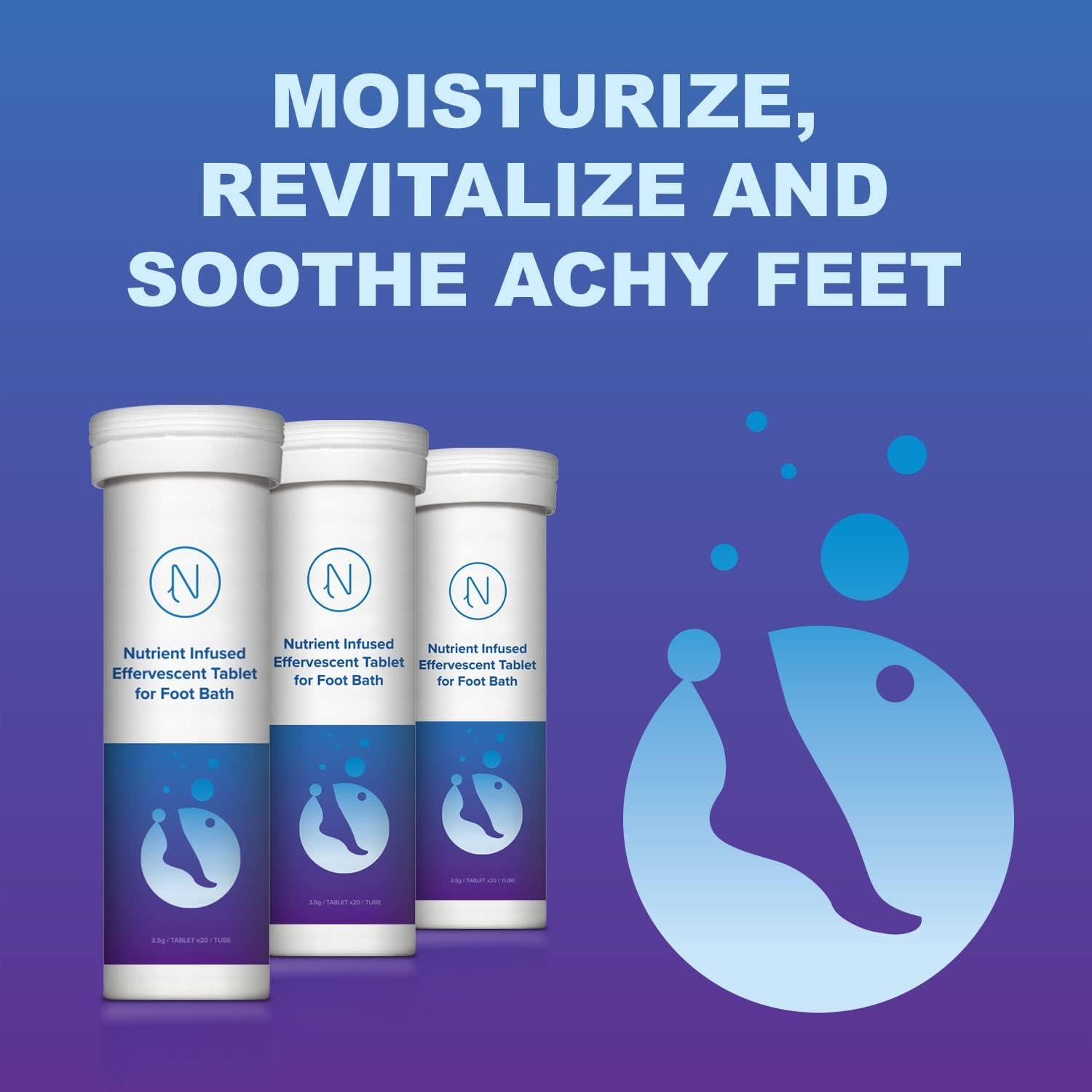 Nerve Spa Diabetic Foot Soak Tablets AntiSwelling & Rehydrating Foot Care Nutrients 20