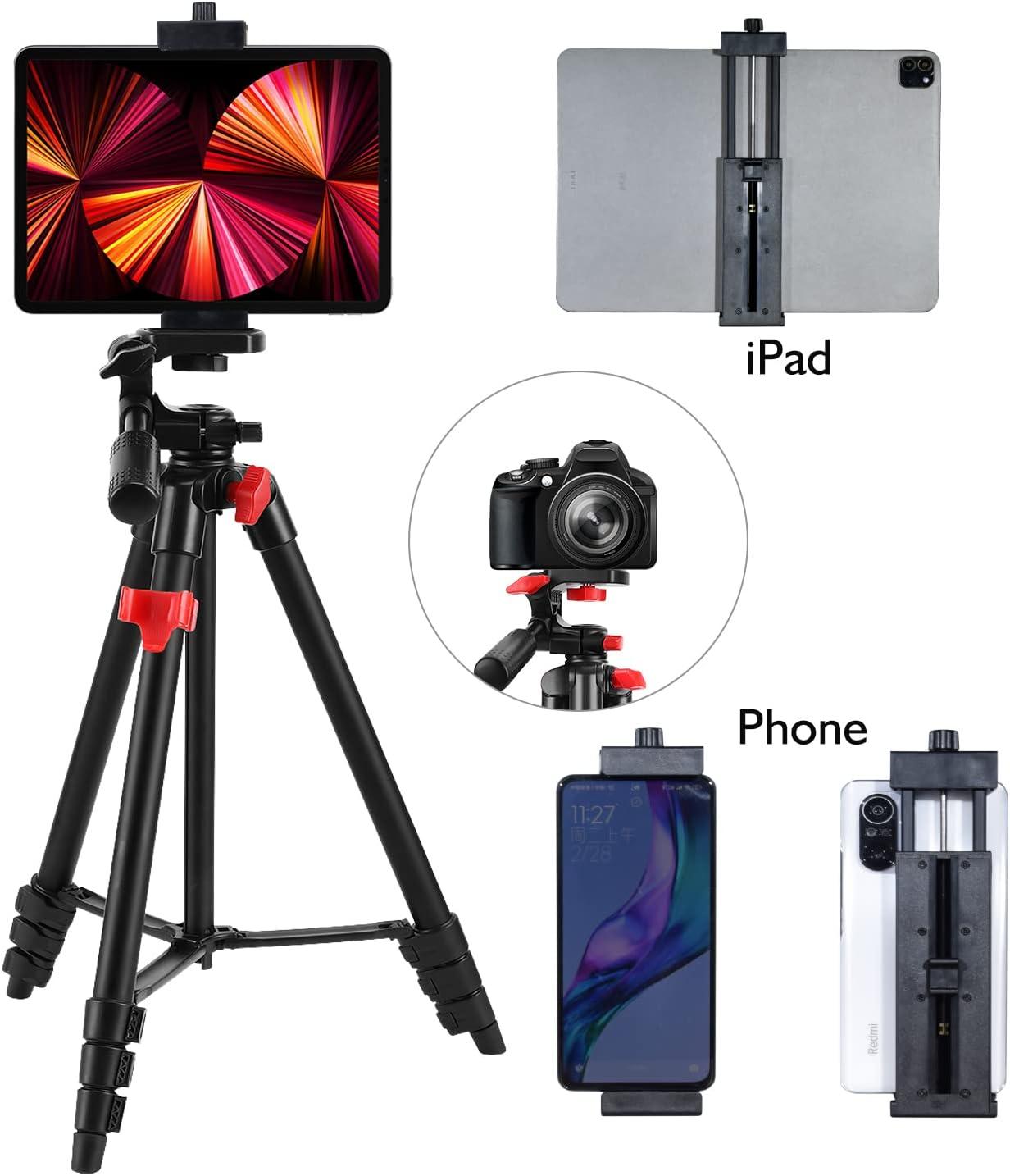 53-inch Tablet Tripod Aluminum Stand for iPad, iPhone, Camera