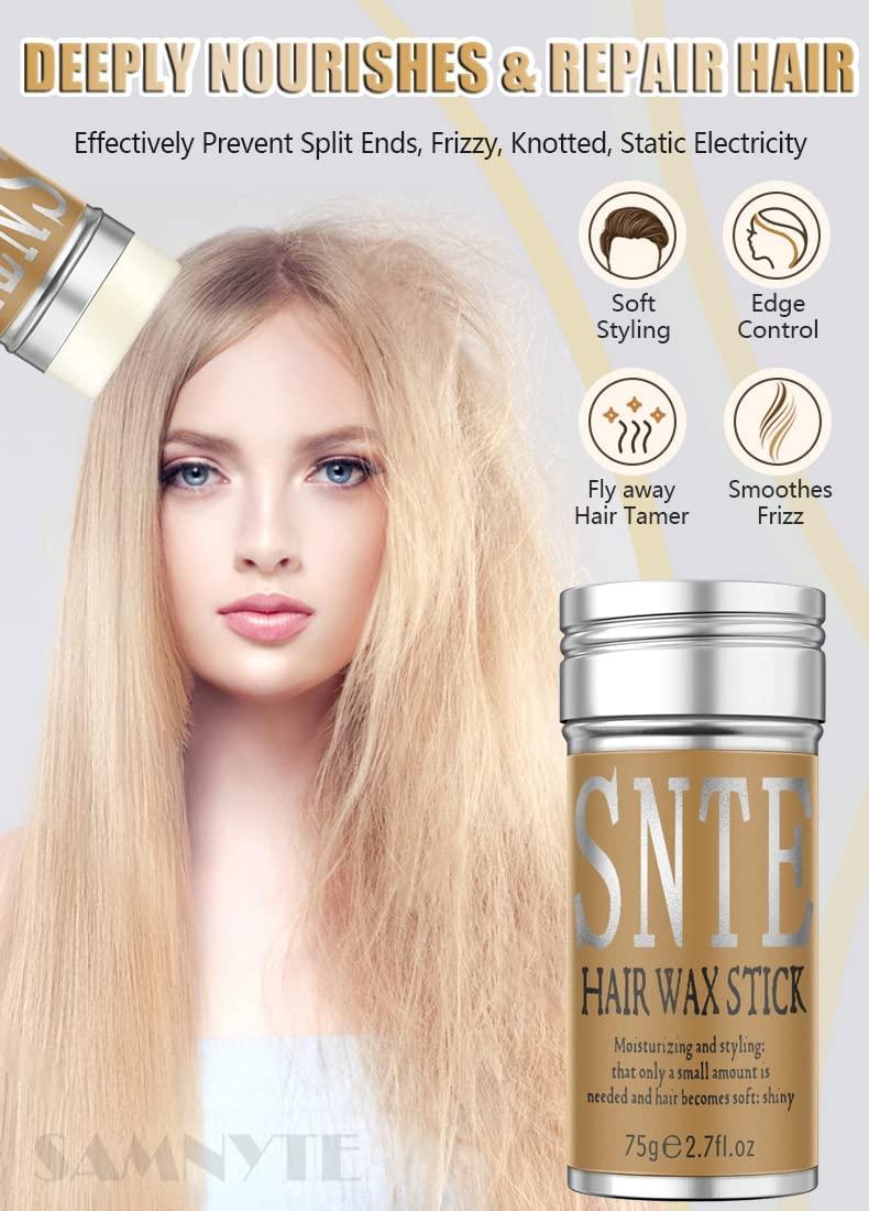 Samnyte Hair Wax Stick 3PCS - Wax Stick for Hair Wigs Fly away Hair Tamer  Stick for Smoothing Flyaways & Taming Frizz Flyaways Hair Stick Hair Wax  for Women & Baby Hair