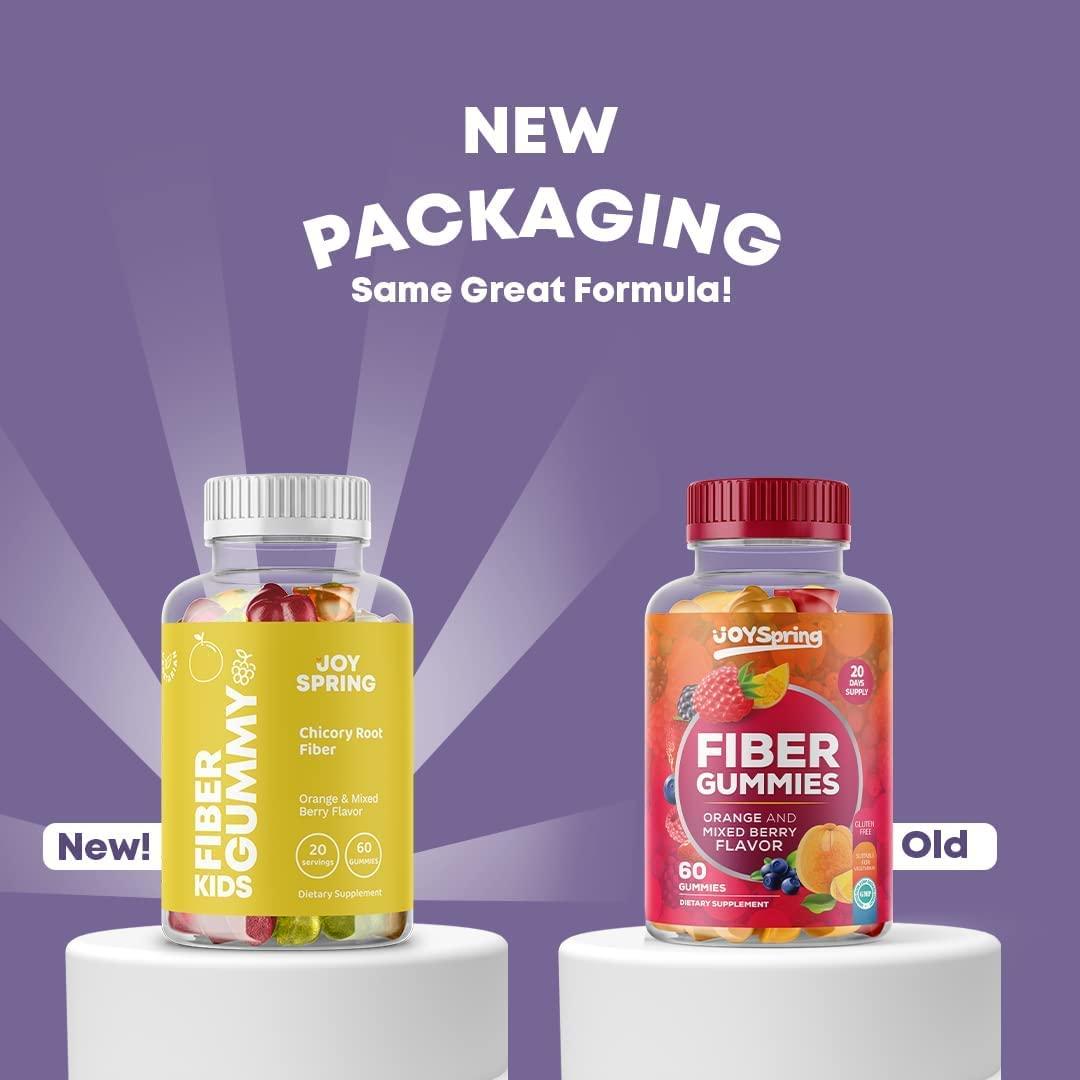 Chewable Fiber Gummies for Kids Orange and Berry Flavored Fiber