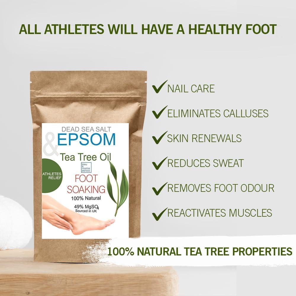 Foot Soak Salts Tea Tree Essential Oil Epsom Bath Salts Dead Sea Salt