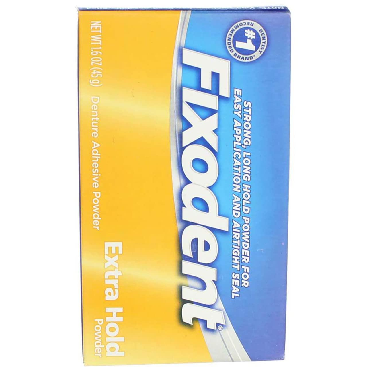 Fixodent Denture Adhesive Powder Extra Hold - 1.6 oz Pack of 2