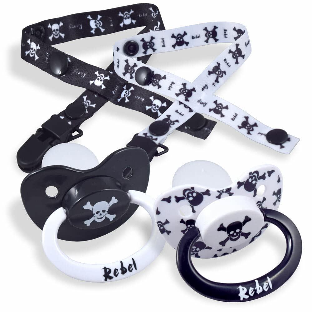 Rearz Princess Pink Adult Pacifier With Lanyard & Clip – 2-Pack, Adjustable Ribbon, Storage Case